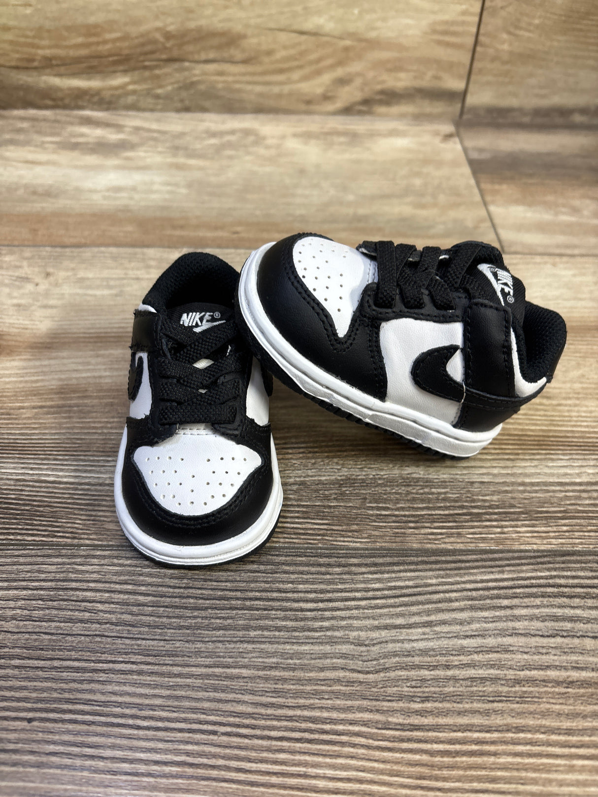 Nike Dunk Low TD Black White Sneakers sz 2c