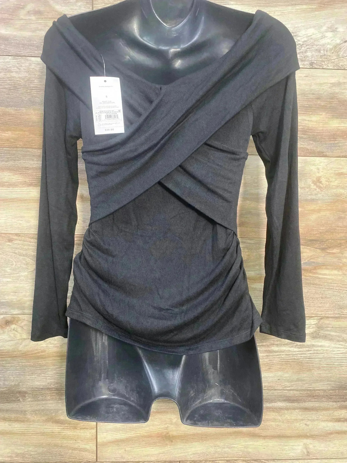 NEW Isabel Maternity Cross Front Top Black sz Small - Me n Mommy To Be