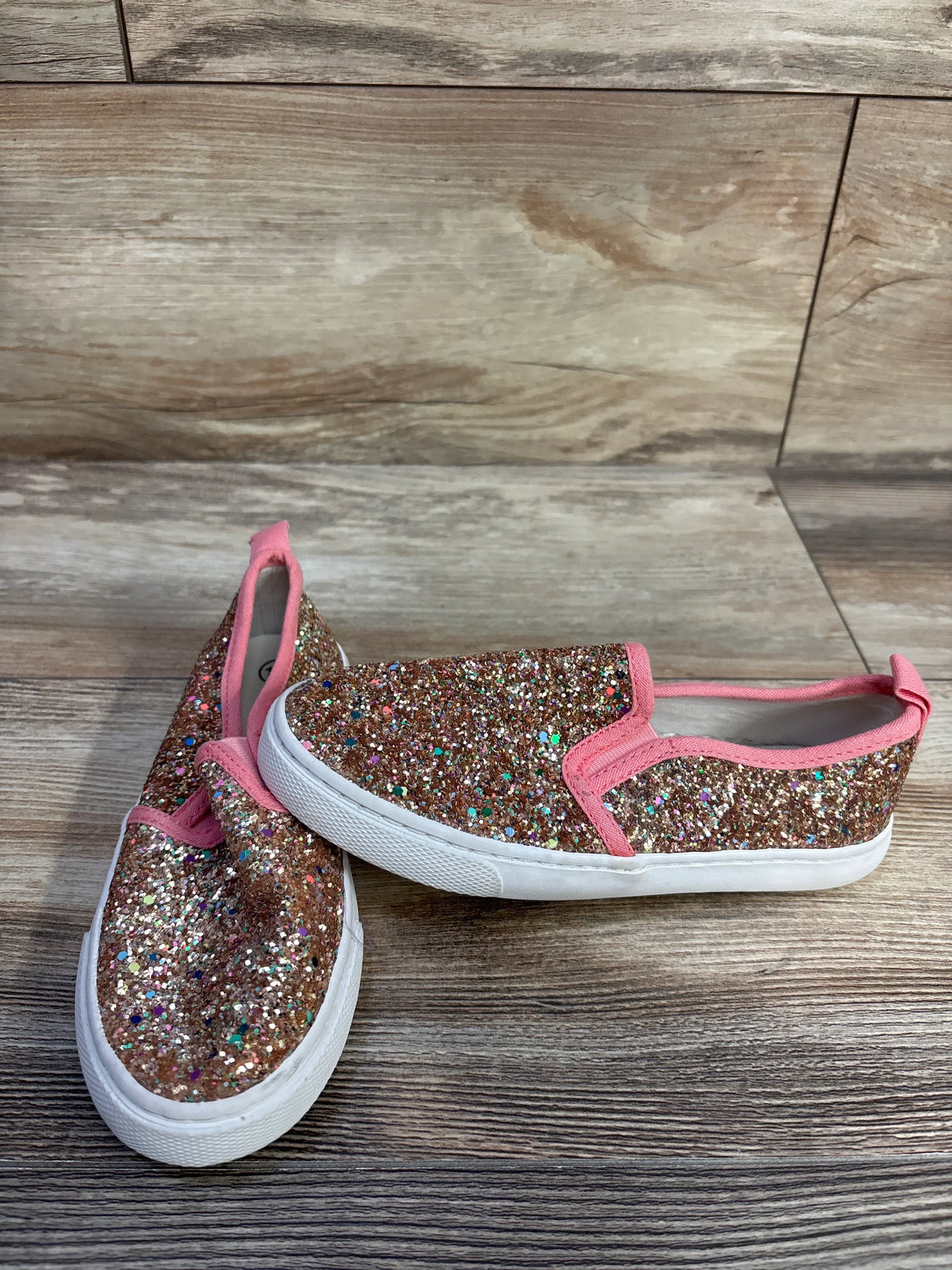 Cat & Jack Madigan Glitter Sneakers Gold sz 12c