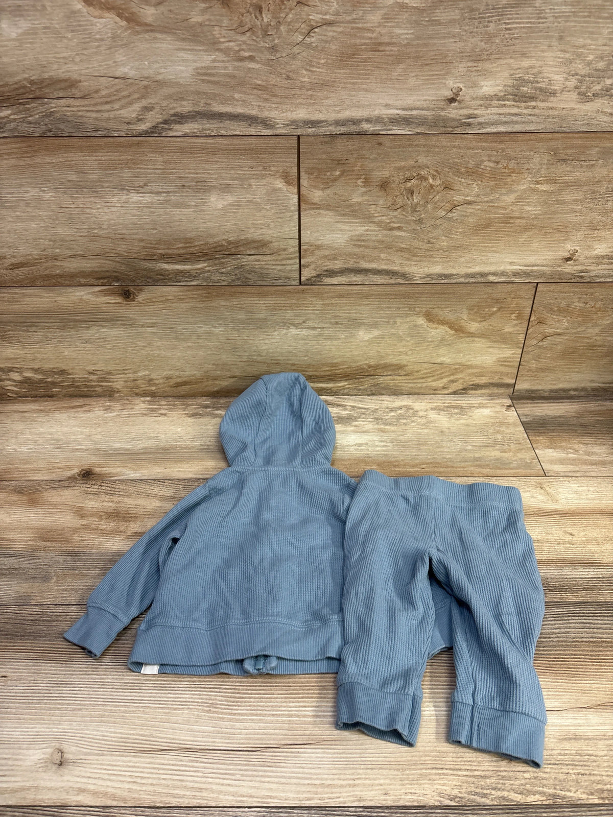Carter's 2pc Waffle Knit Zip-Up Jacket & Pants Set Blue sz 6m