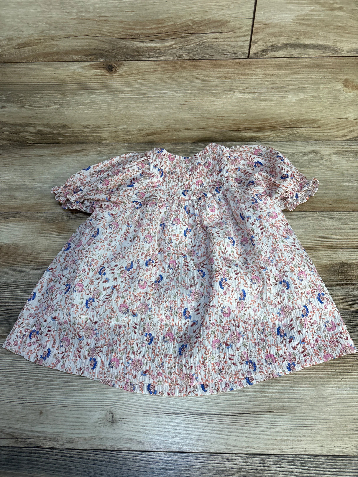 Zara Textured Floral dress White sz 18-24m