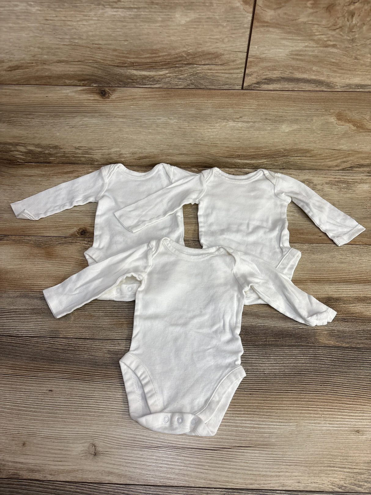 Bundles 3pk Long Sleeve Bodysuit Set White sz 0-3m