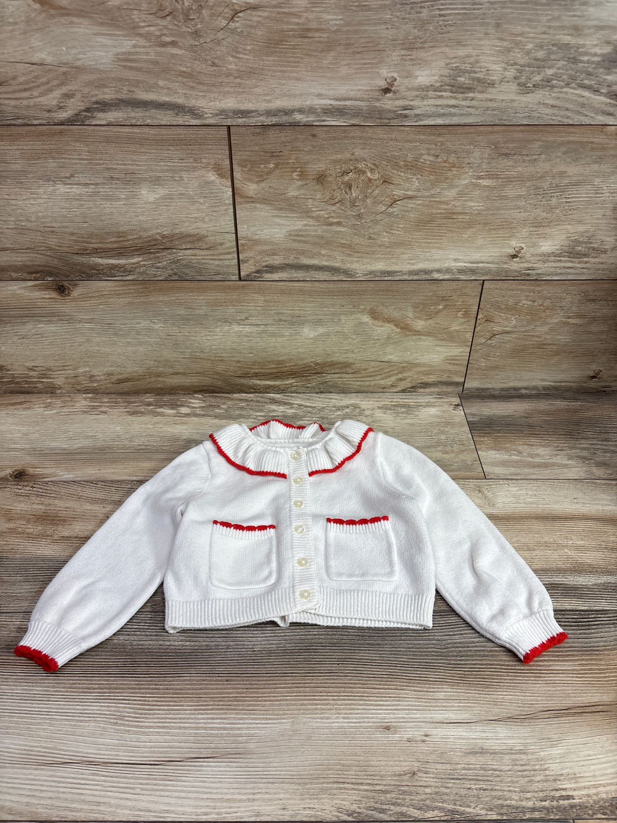 Amazon Essentials x Sofia Grainge Knit Cardigan Sweater White sz 3T