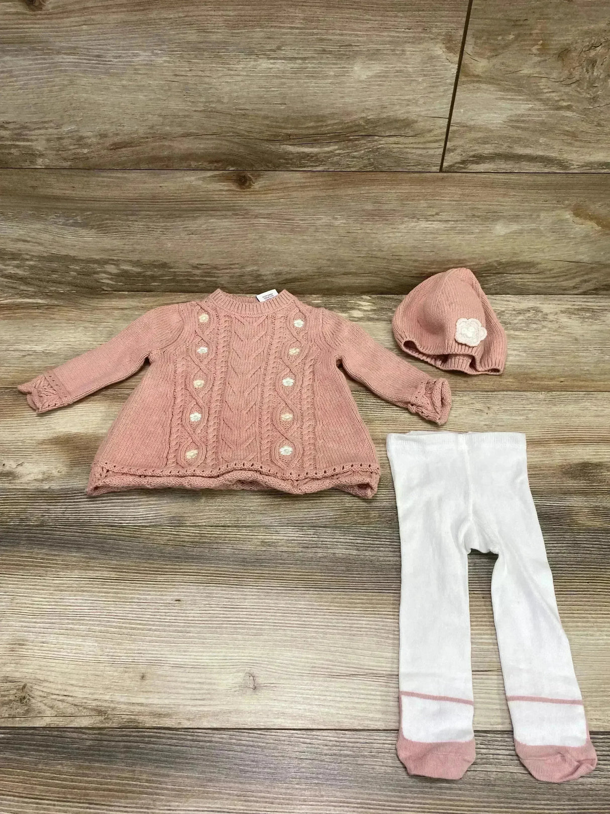 Cupcakes and Cashmere 3pc Sweater Dress Set Pink sz 3-6m - Me n Mommy To Be