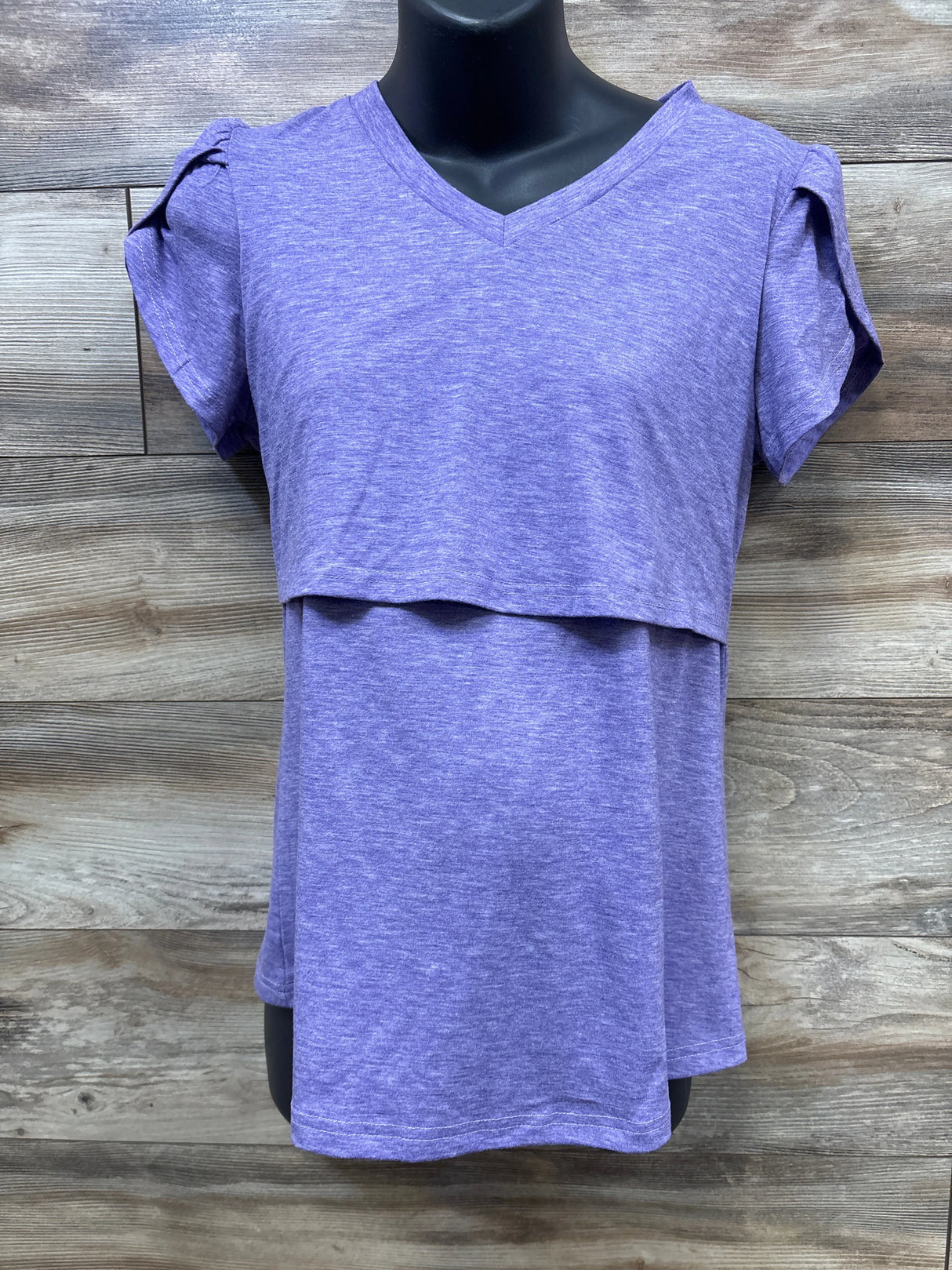 Czzzy L Nursing Maternity V-Neck Top Lilac sz Small