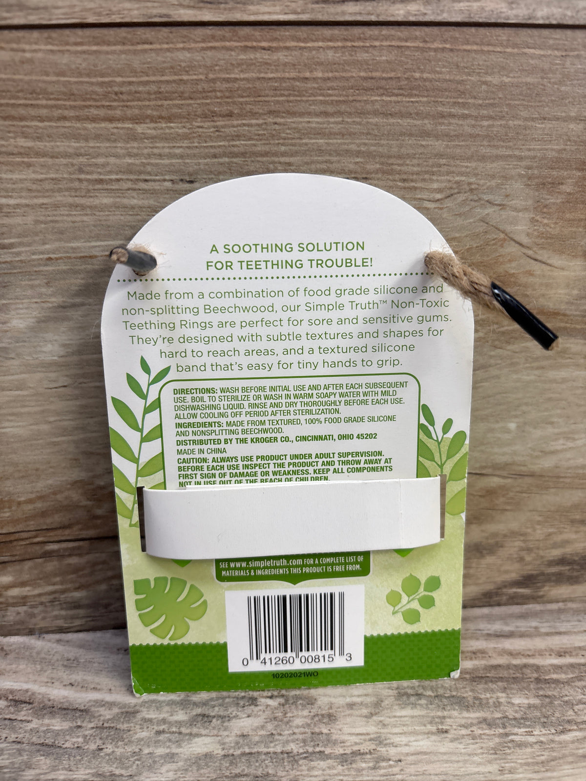 NEW Simple Truth Koala Teething Ring Grey