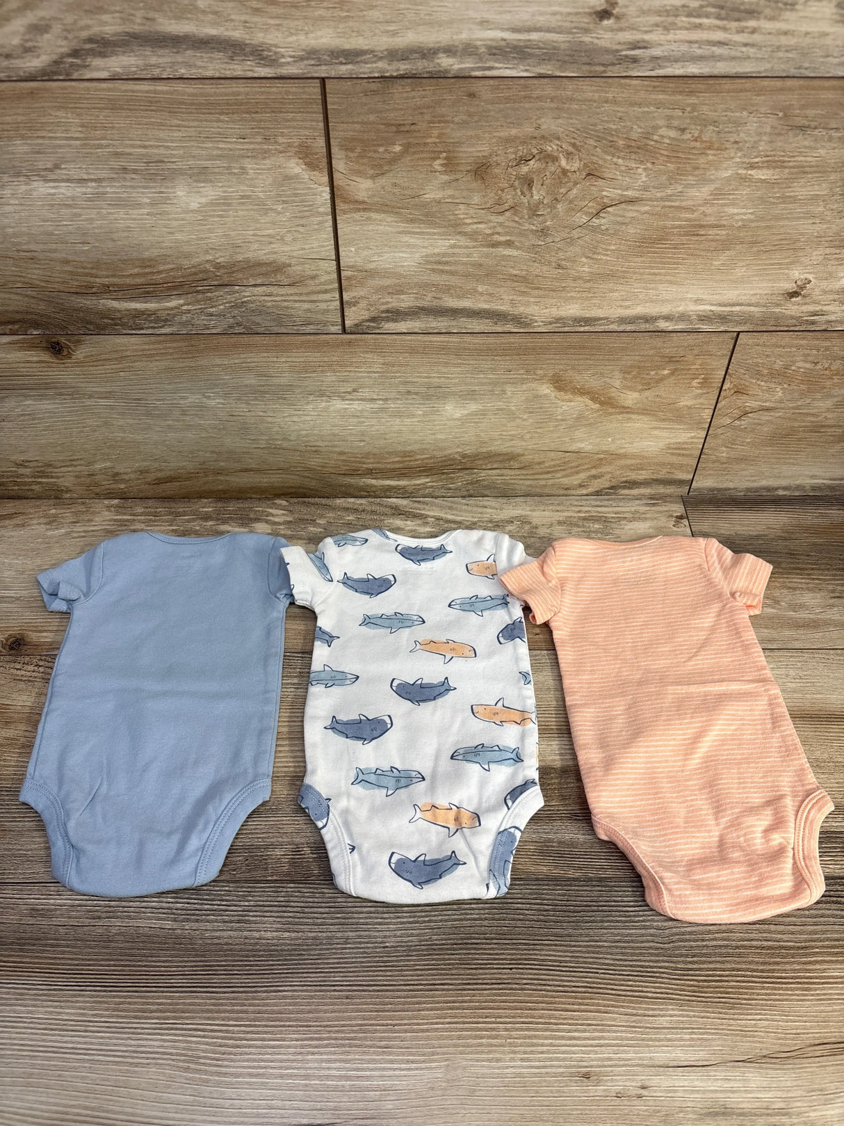 Carter's 3pk Shark Bodysuits Blue sz 3m