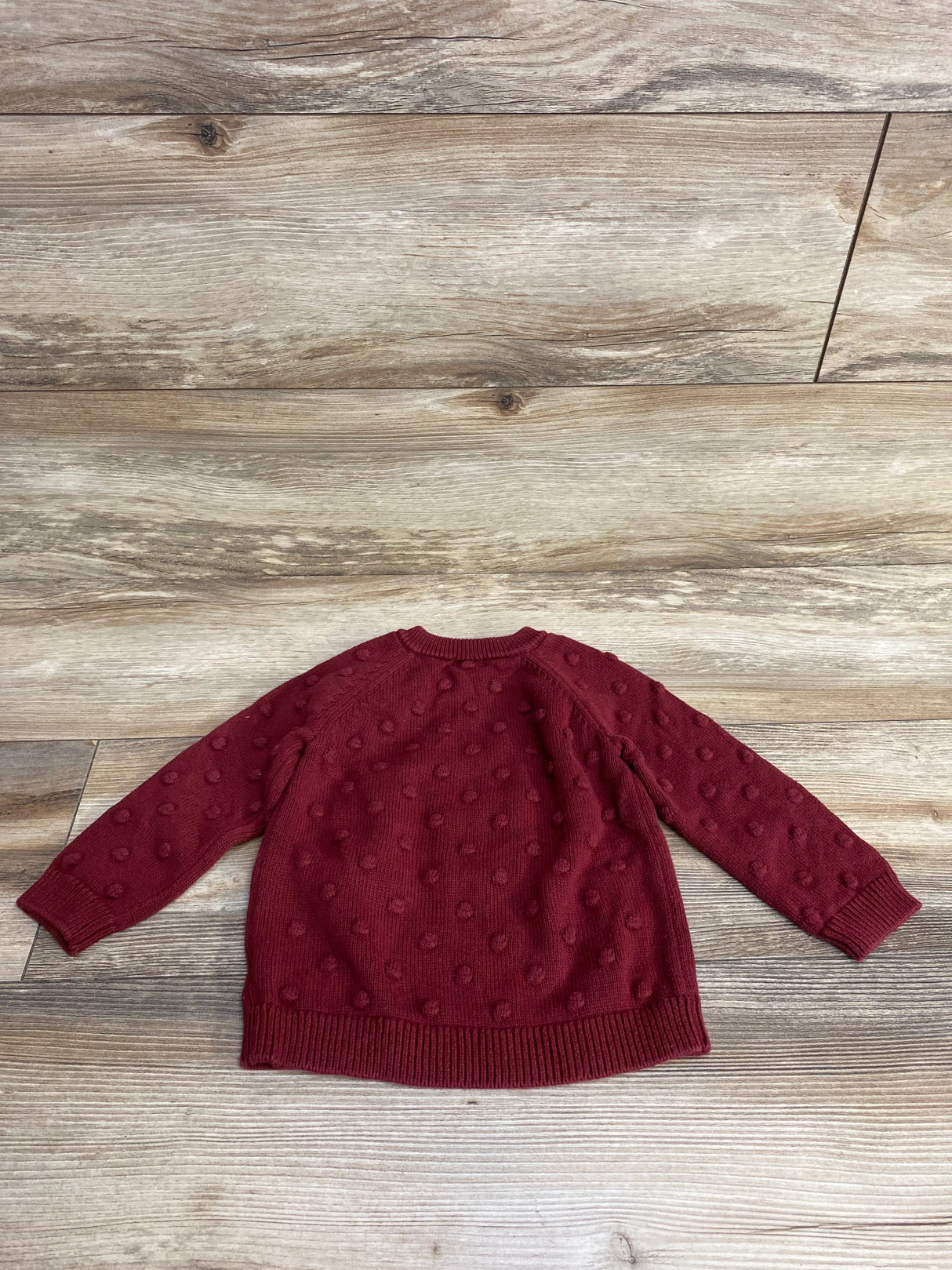 Cat & Jack Minky Dot Knit Sweater Burgundy sz 18m