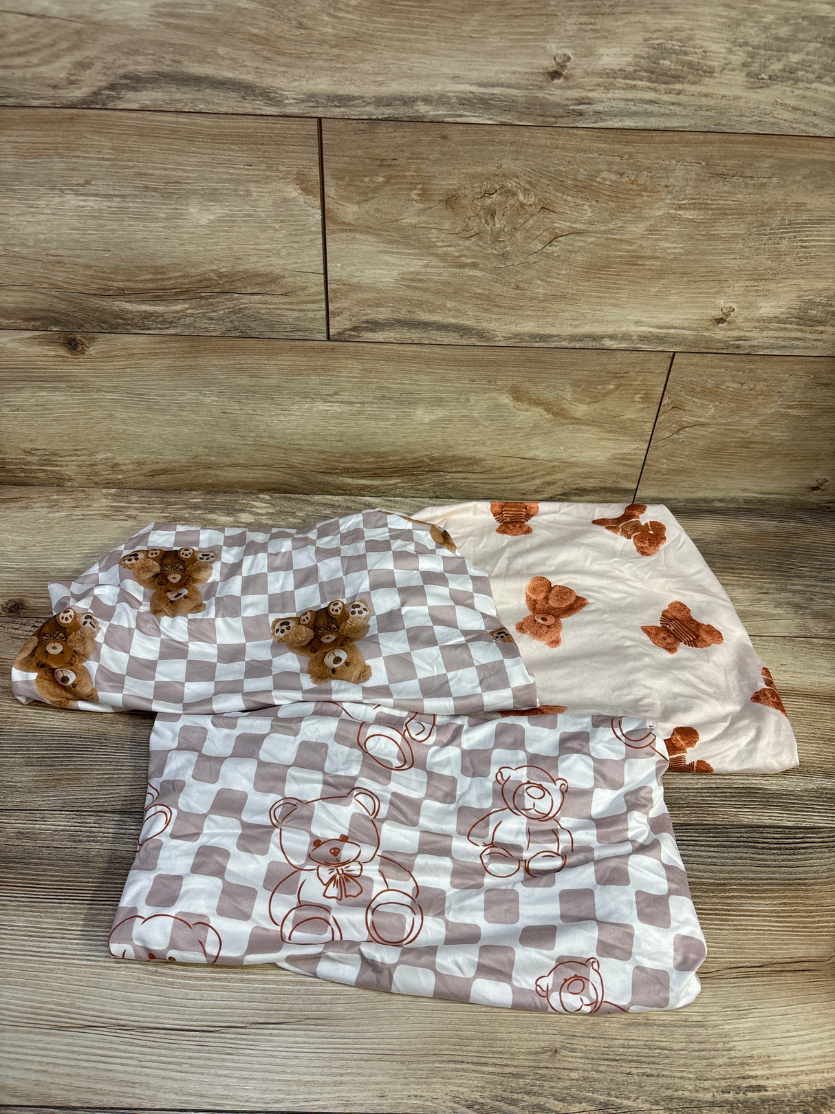 3pk Bear Print Fitted Bassinet Sheet ~ 17x32''