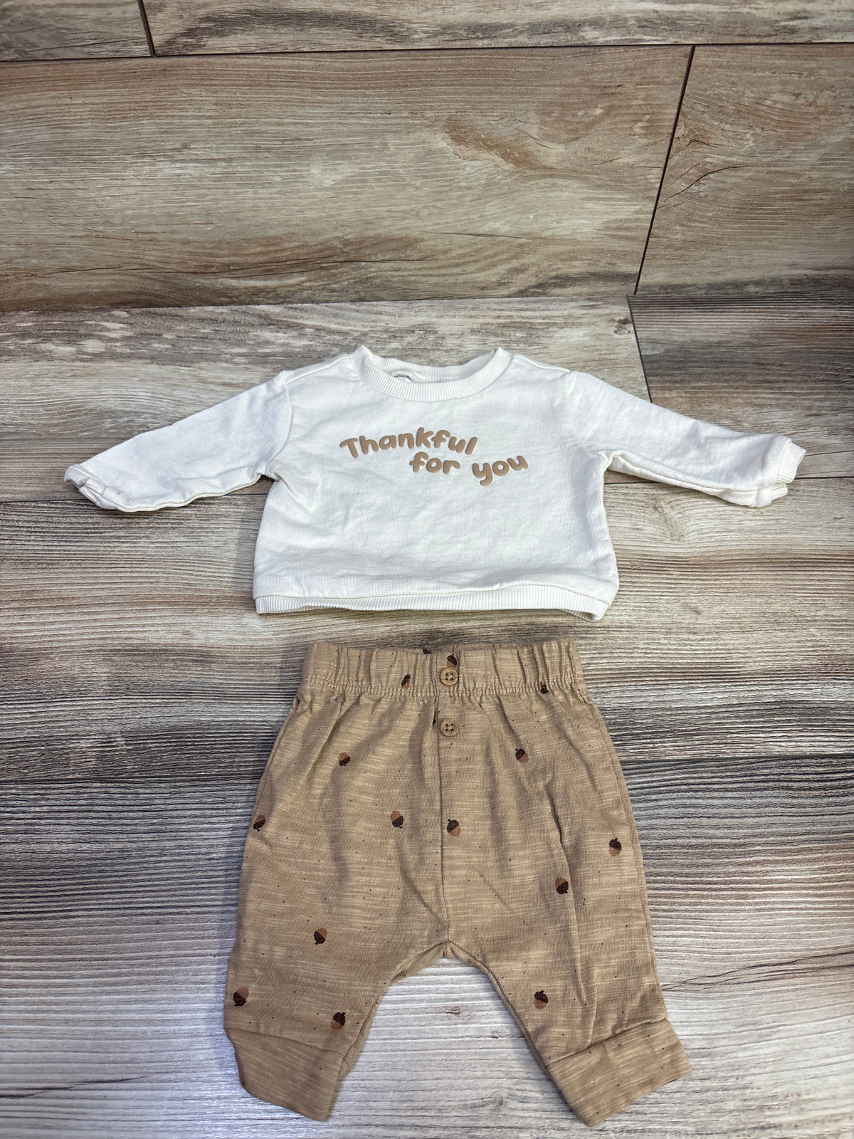 Carter's 2pc Thankful For You Sweatshirt & Pants Set Ivory sz Newborn