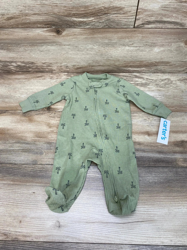 NEW Carter's Ribbed Palm Tree Sleeper Green sz 3m - Me n Mommy To Be