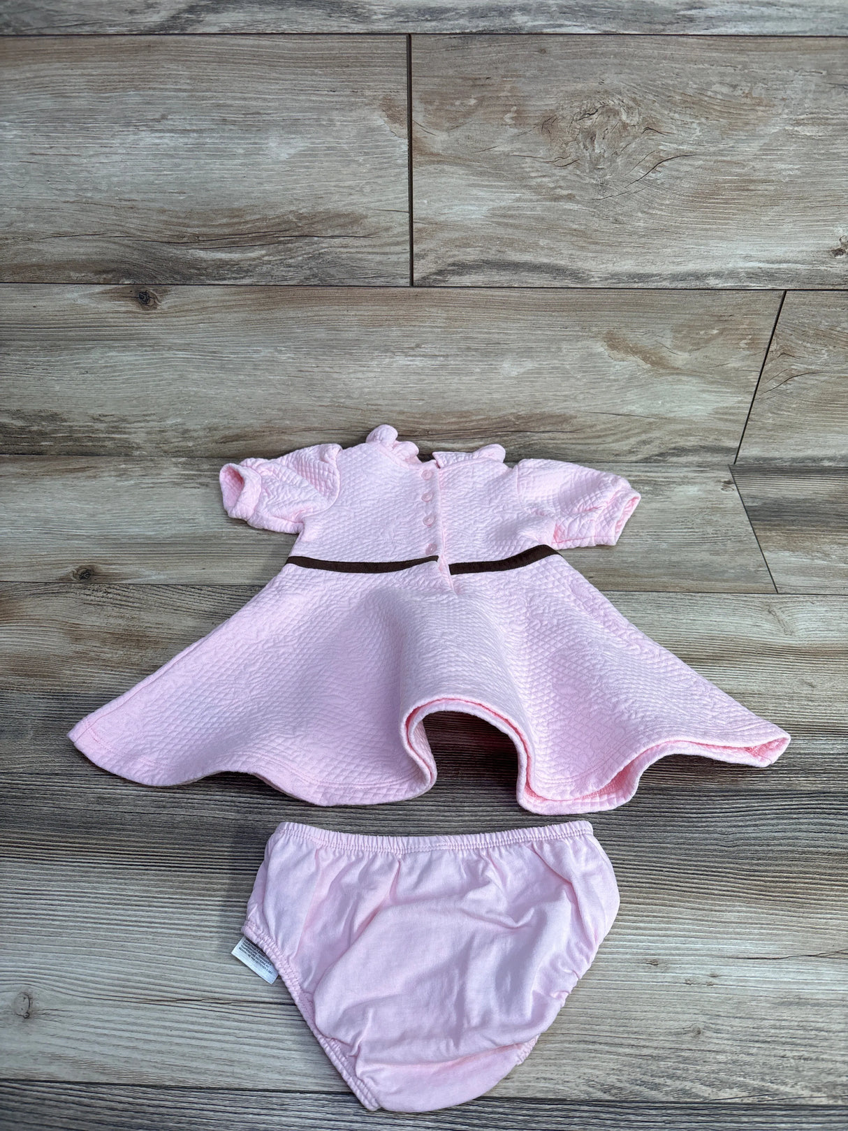 Janie & Jack 2pc The Quilted Equestrian Dress & Bloomers in Bubble Pink sz 6-12m