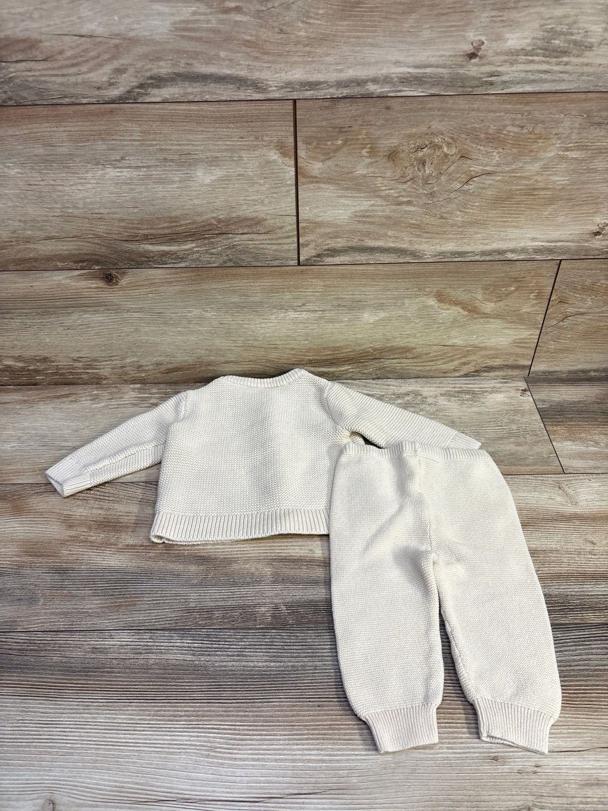 Baby Gap 2pc Knit Button Cardigan & Pants Set Ivory sz 3-6m