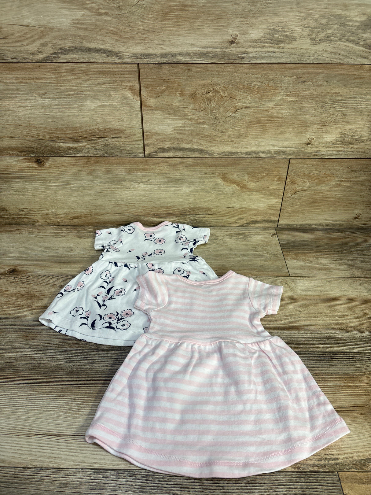 Touched By Nature 2pk Striped & Floral Dresses Pink sz 0-3m