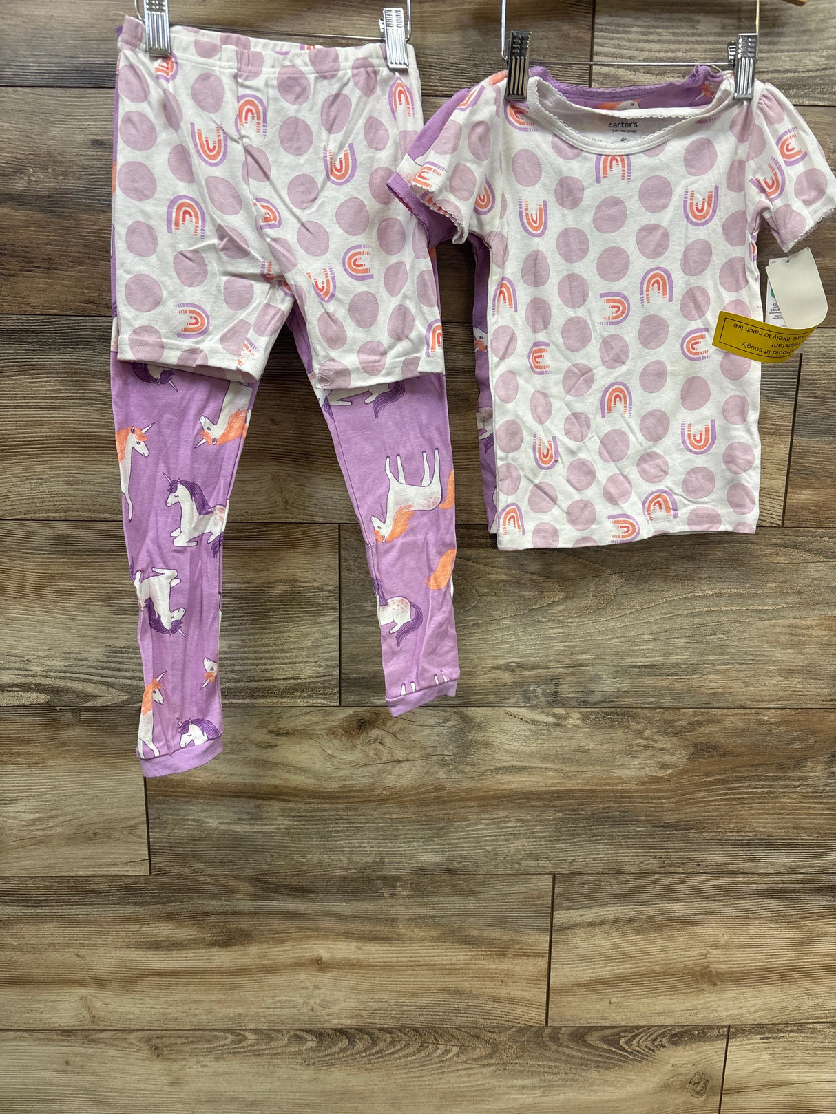 NEW Just One You 4pk Sleep Set Rainbow & Unicorn Print Purple sz 4T