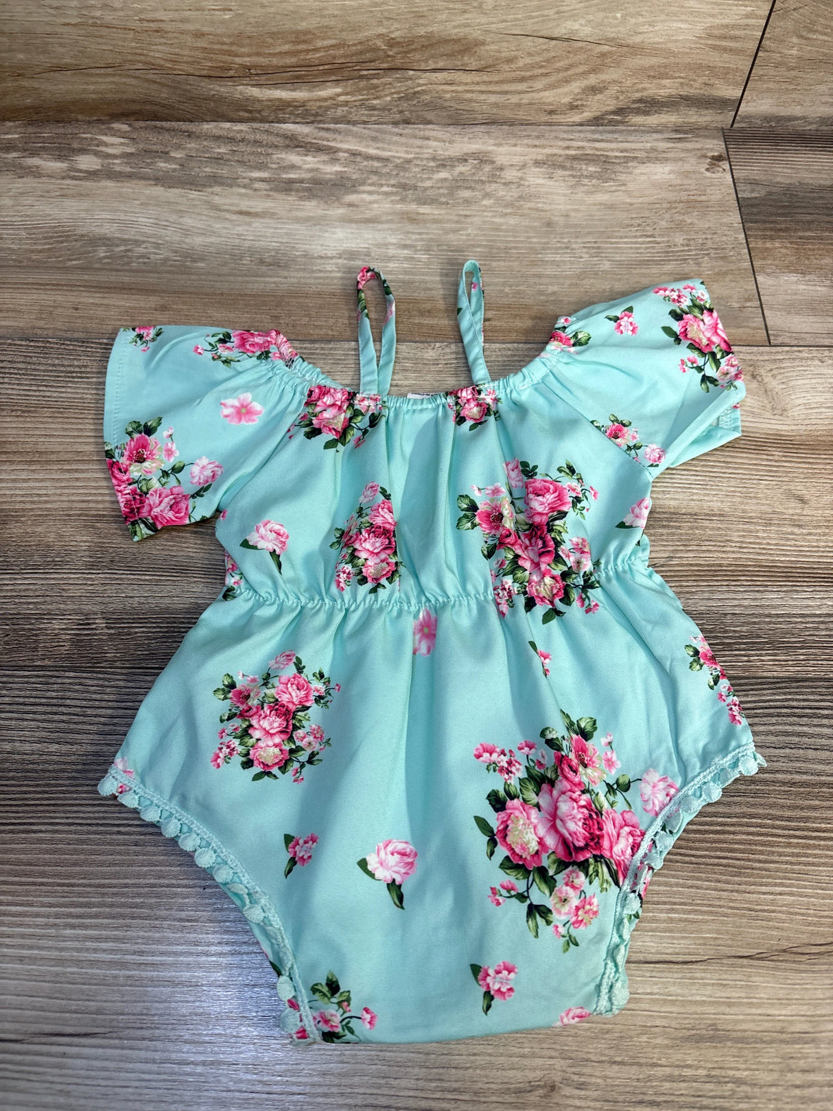 Shien Floral Bodysuit Turquoise sz 3-6m