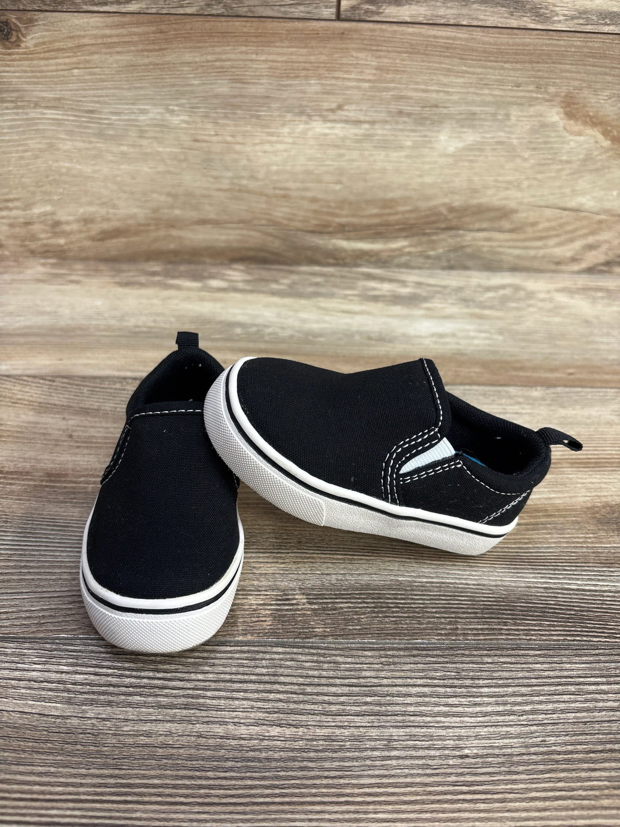 Wonder Nation Canvas Slip-On Black sz 5c