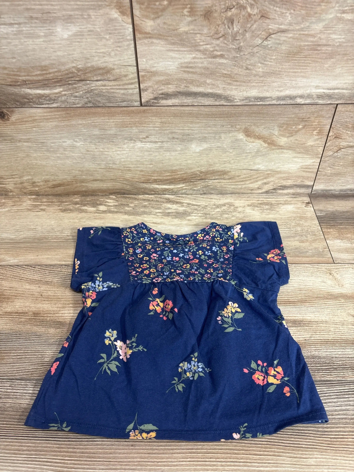 Oshkosh Floral Short Sleeve Blouse Blue sz 4T