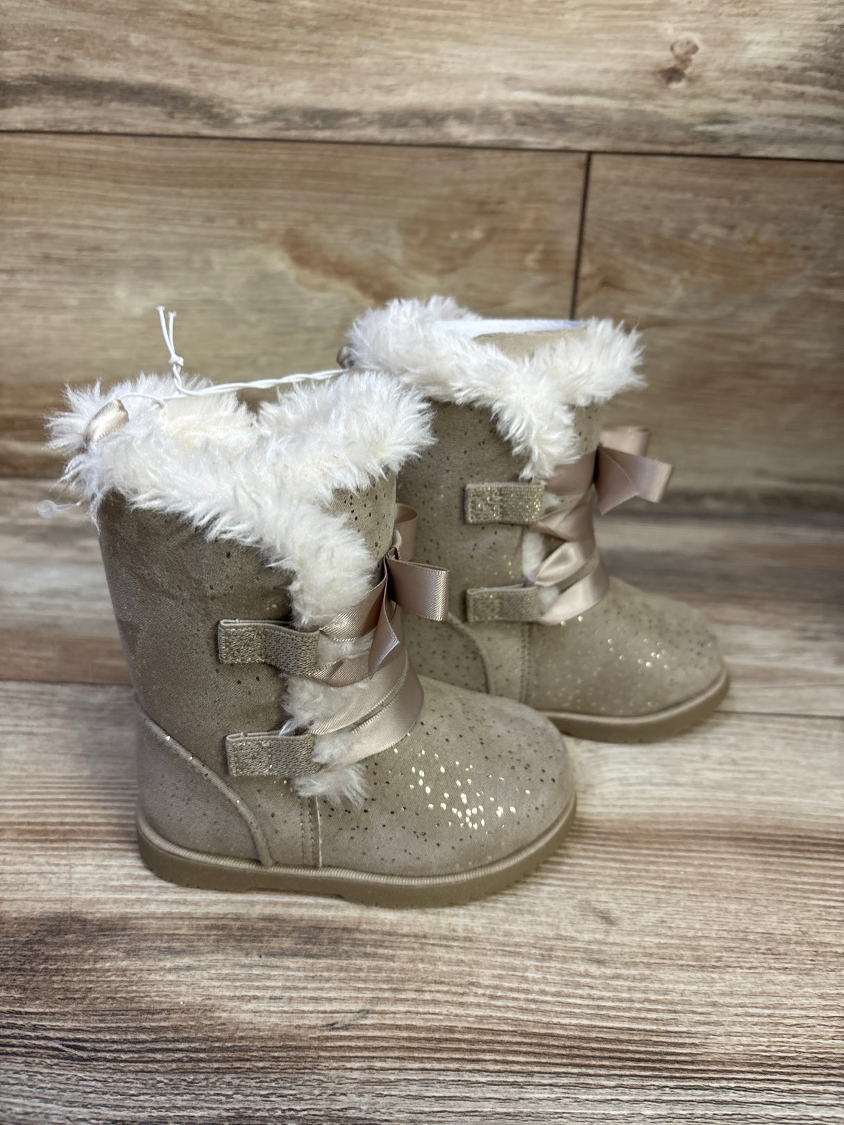 NEW Koala Kids Faux Fur Lined Boots Brown sz 4c