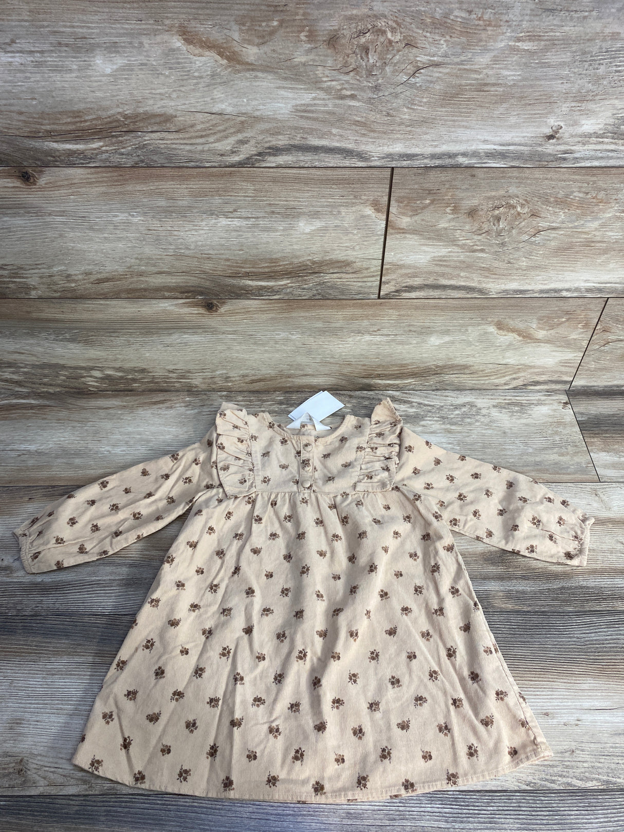 NEW H&M Floral Cord Dress Brown sz 3T