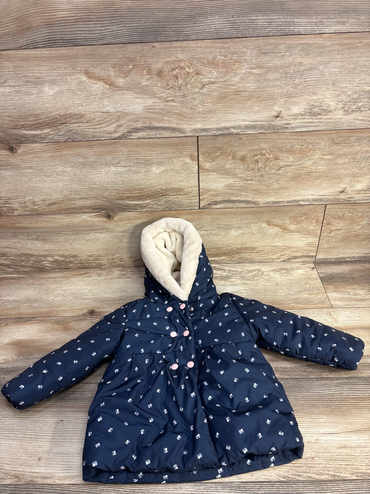 Liv & Lottie Fleece Lined Winter Coat Navy sz 18m