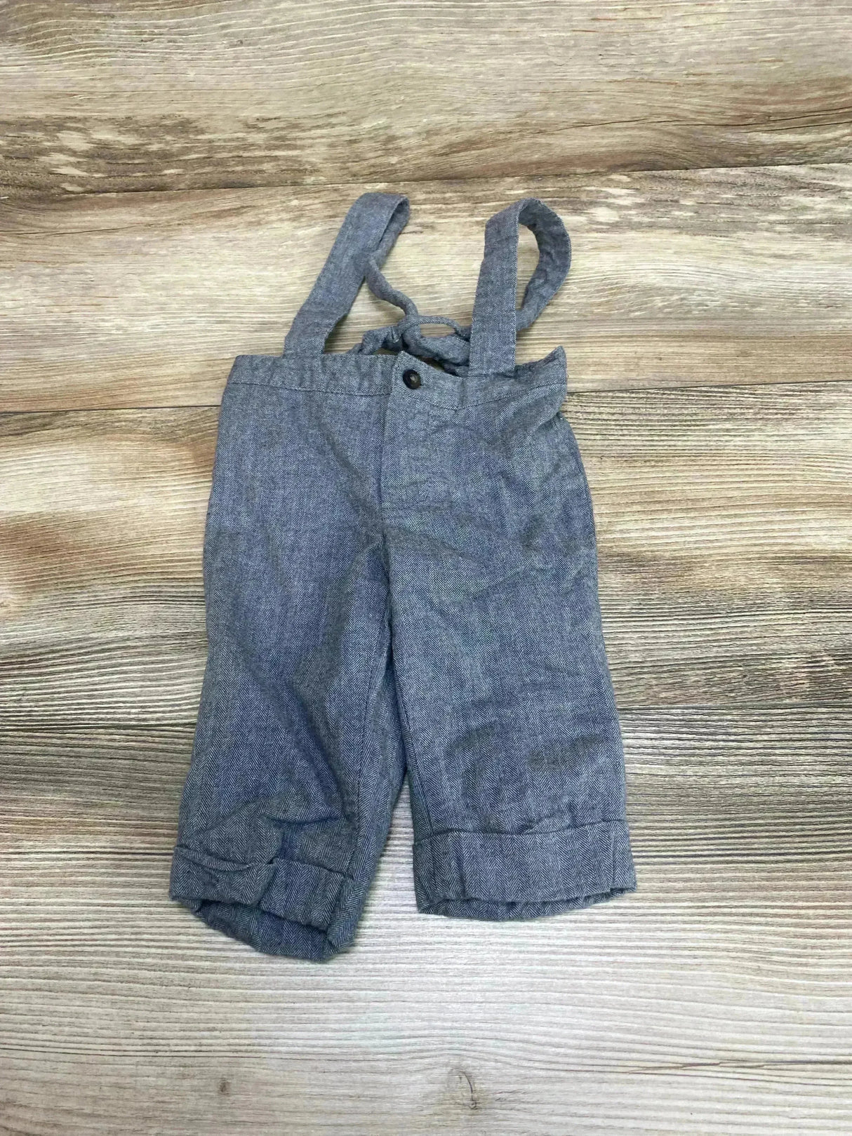 Janie and Jack Suspender Pants Grey sz 0-3m - Me n Mommy To Be