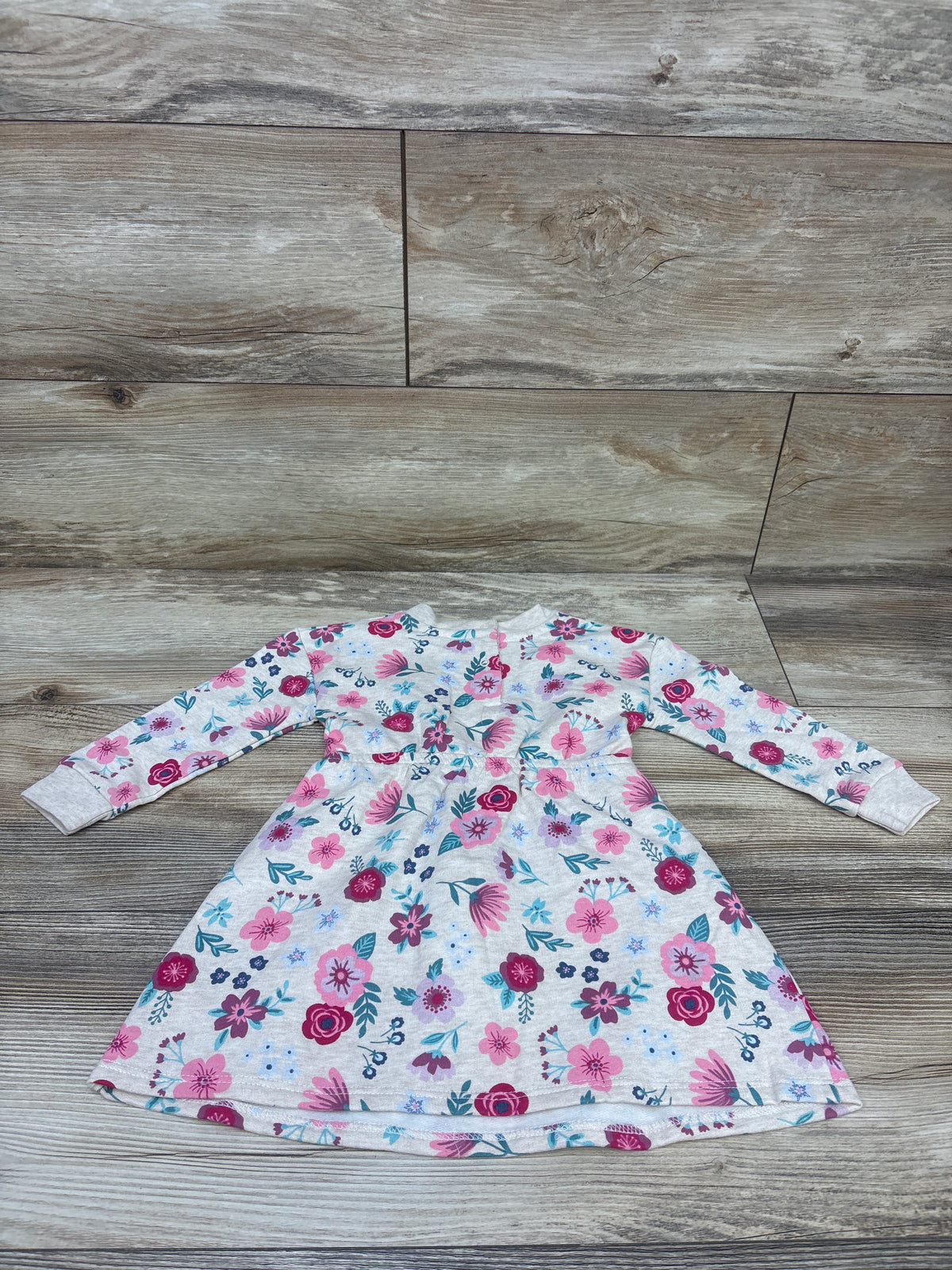 Koala Kids Floral Sweatshirt Dress Beige sz 18m