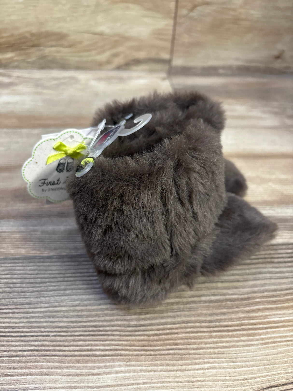 NEW First Steps by Stepping Stones Soft Sole Faux Fur Boots Brown sz 2/3c