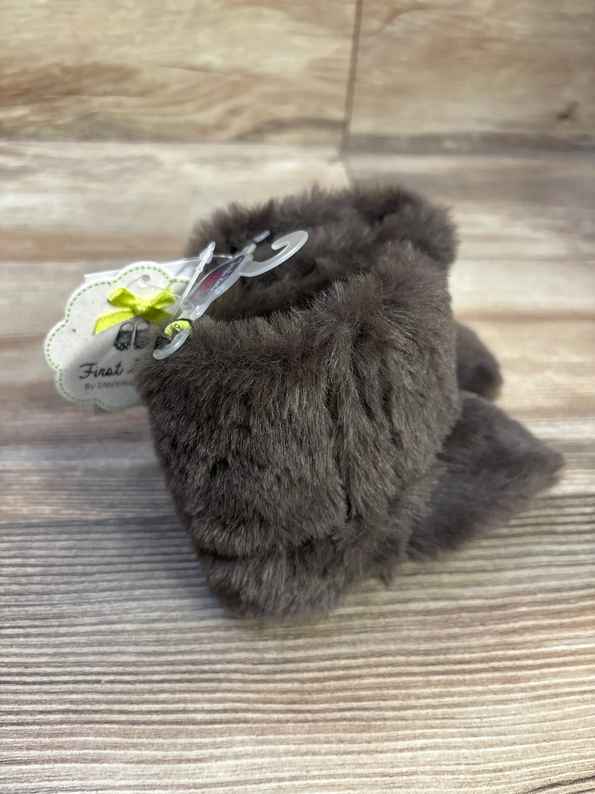 NEW First Steps by Stepping Stones Soft Sole Faux Fur Boots Brown sz 2/3c