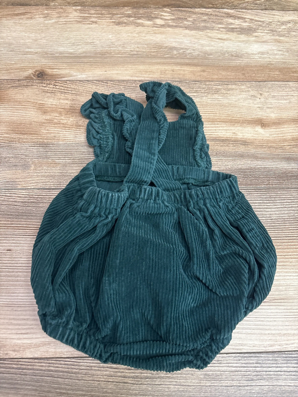 Old Navy Ruffled Corduroy Overall Bubble Romper Green sz 3-6m