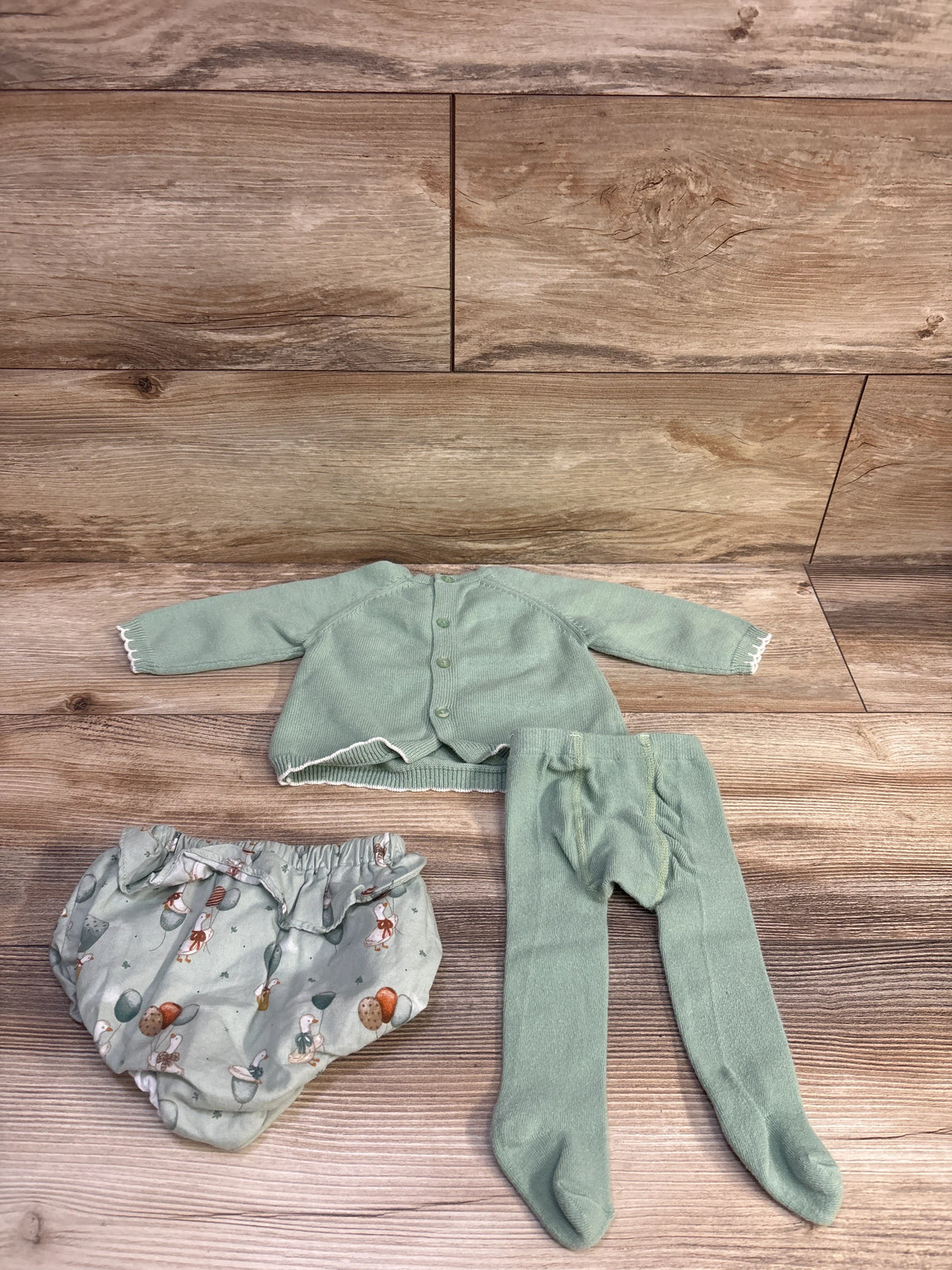 Mayoral 3pc Duck Sweater Set Green sz 2-4m