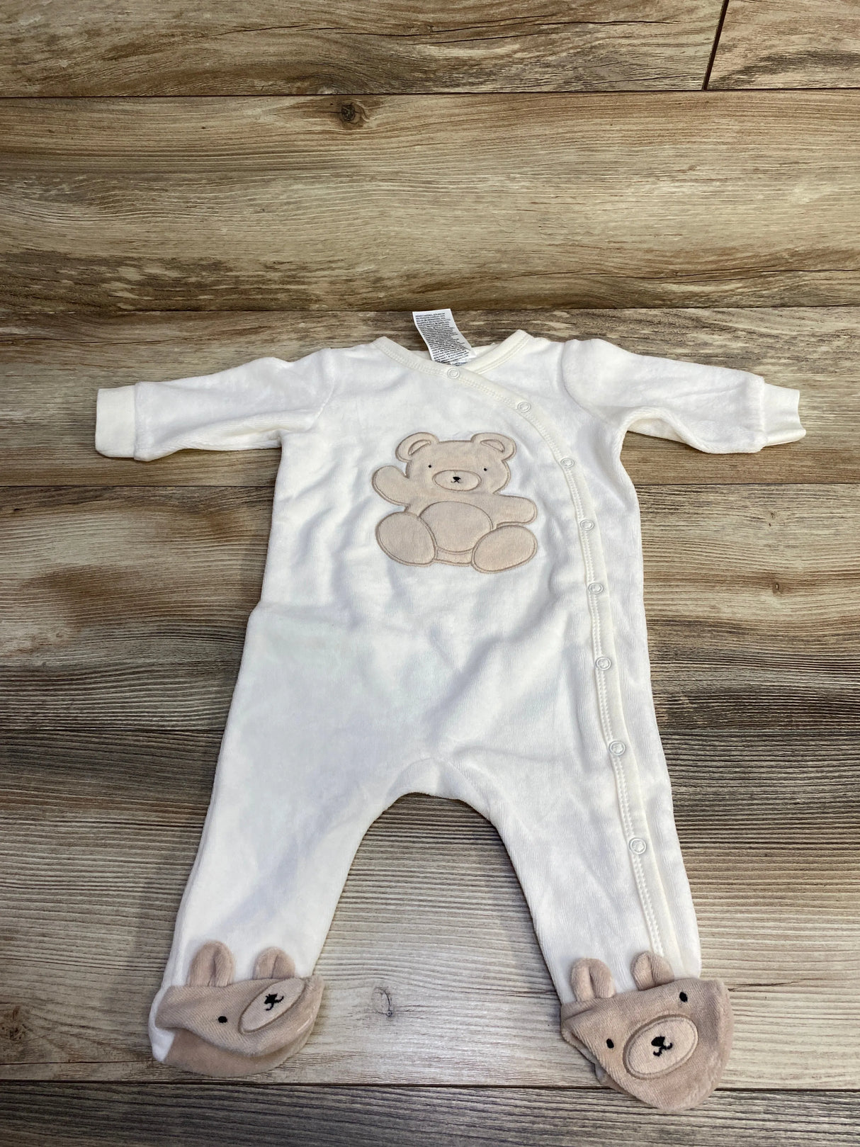 NEW H&M Organic Bear Velour Pajamas Ivory sz 3m