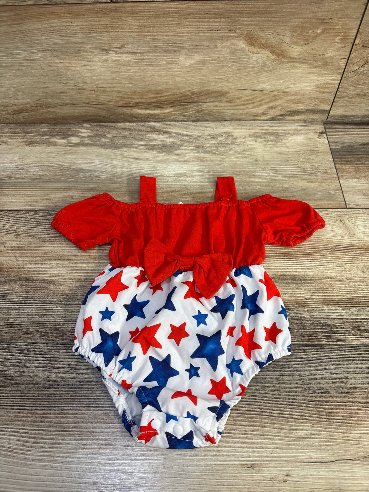 Shein Off-Shoulder Star Print Romper Red sz 3-6m