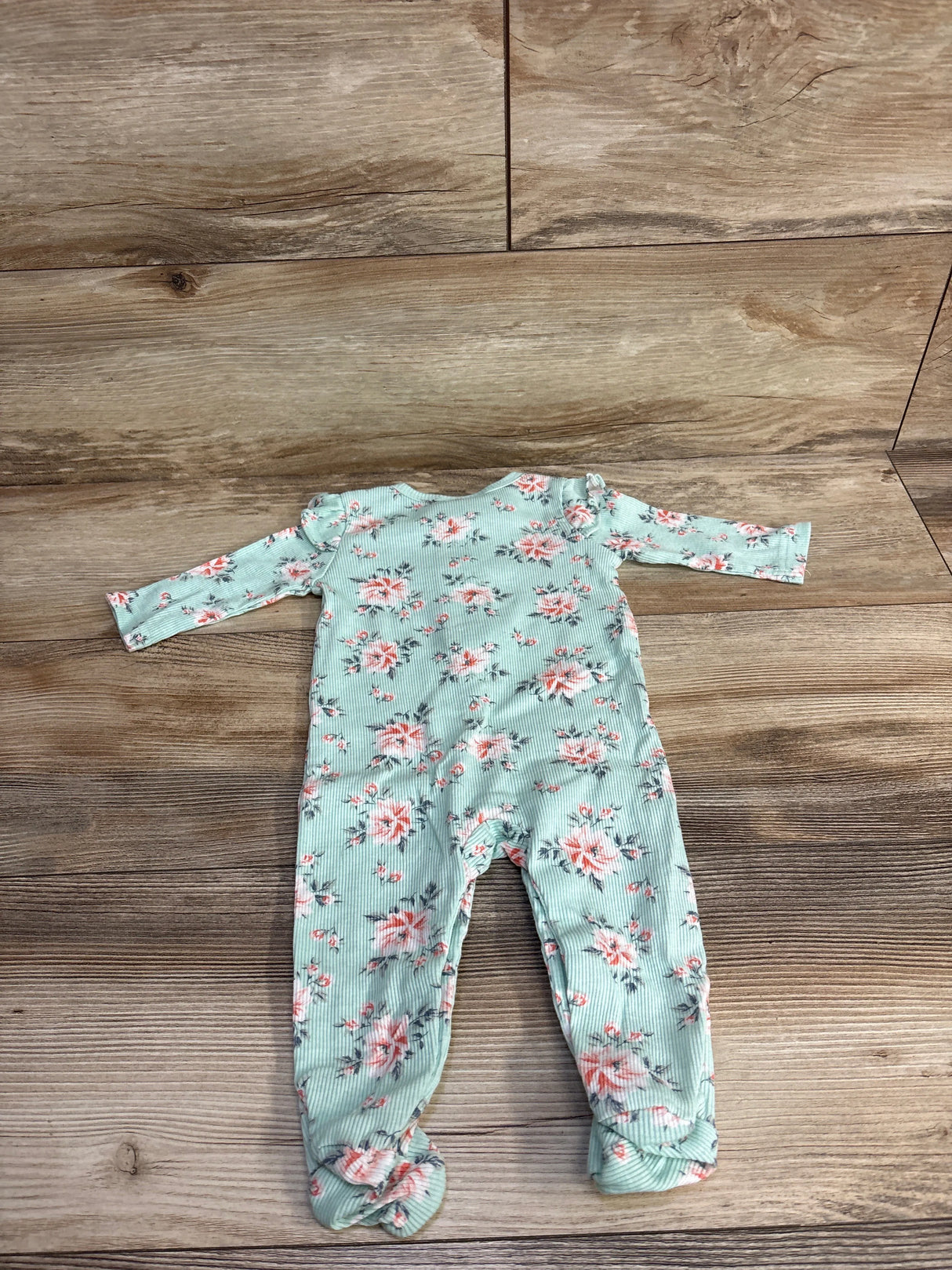 Nicole Miller Floral Footed Coverall Mint sz 3-6m
