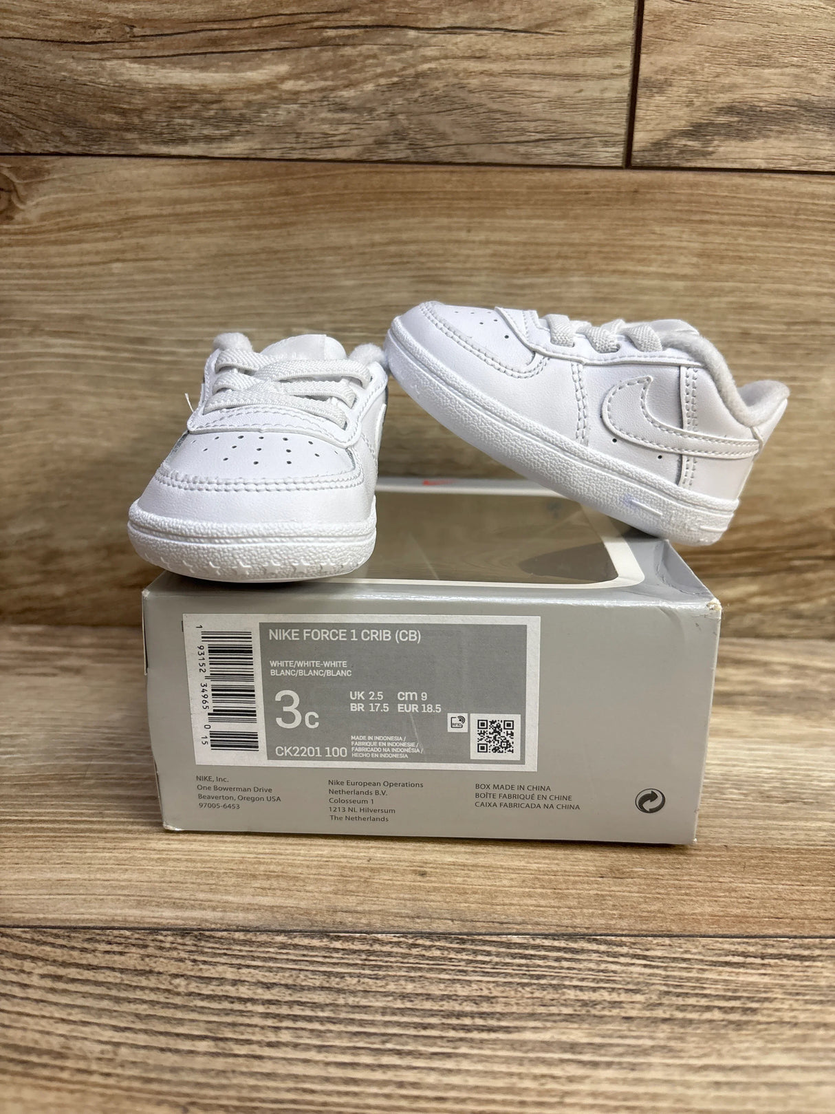 Nike Force 1 Crib White sz 3c