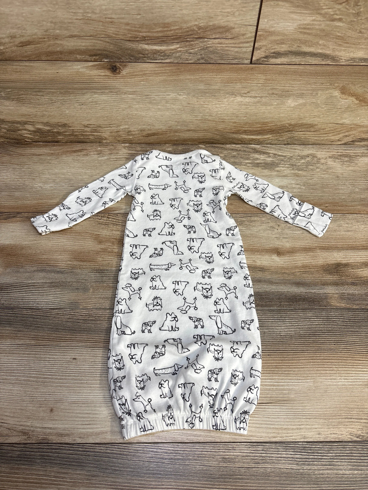 Small Story Animal Print Sleeper Gown White sz 0-6m