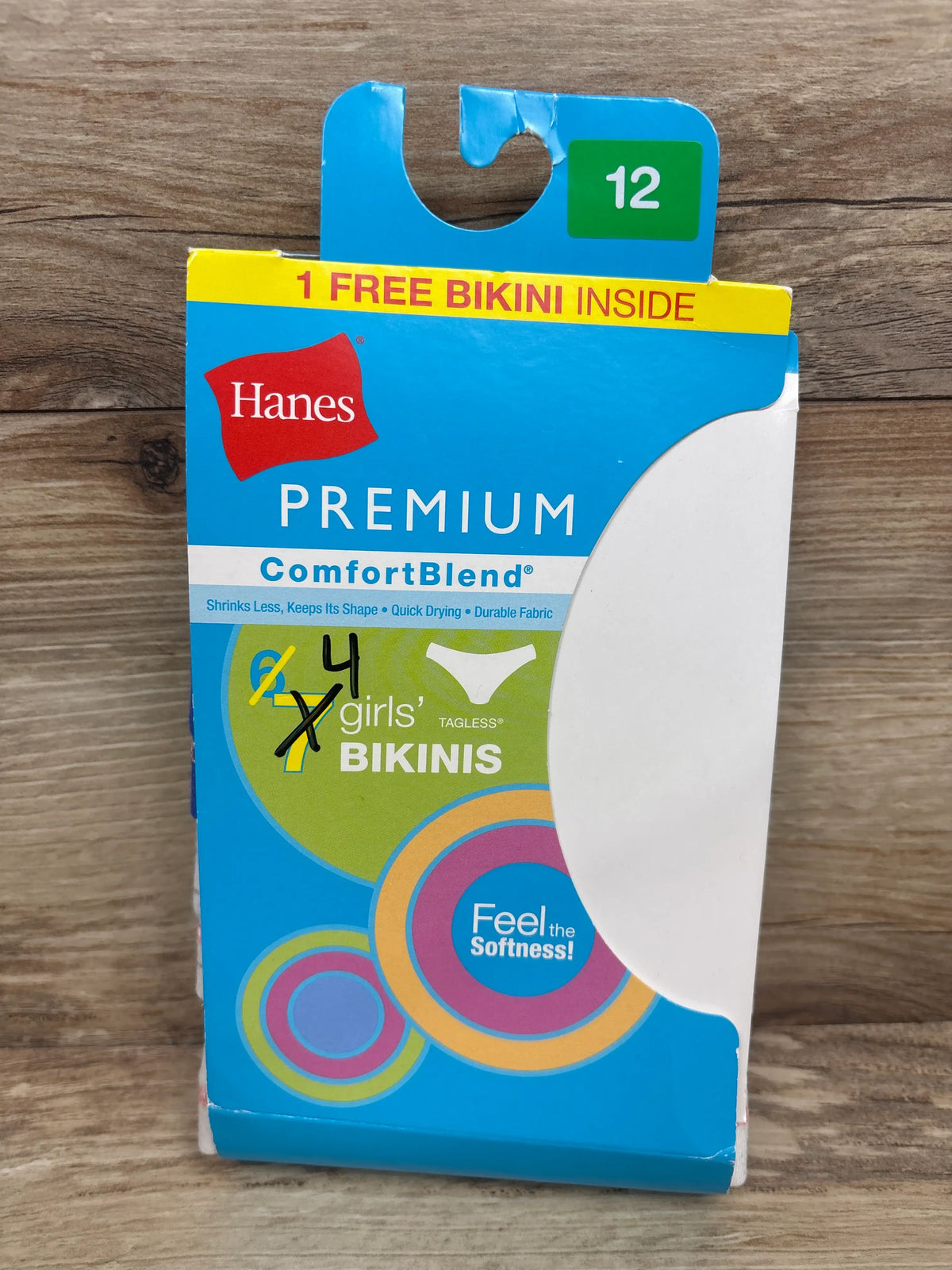 NEW Hanes Premium ComfortBlend 4pk Girls' Bikinis sz 12