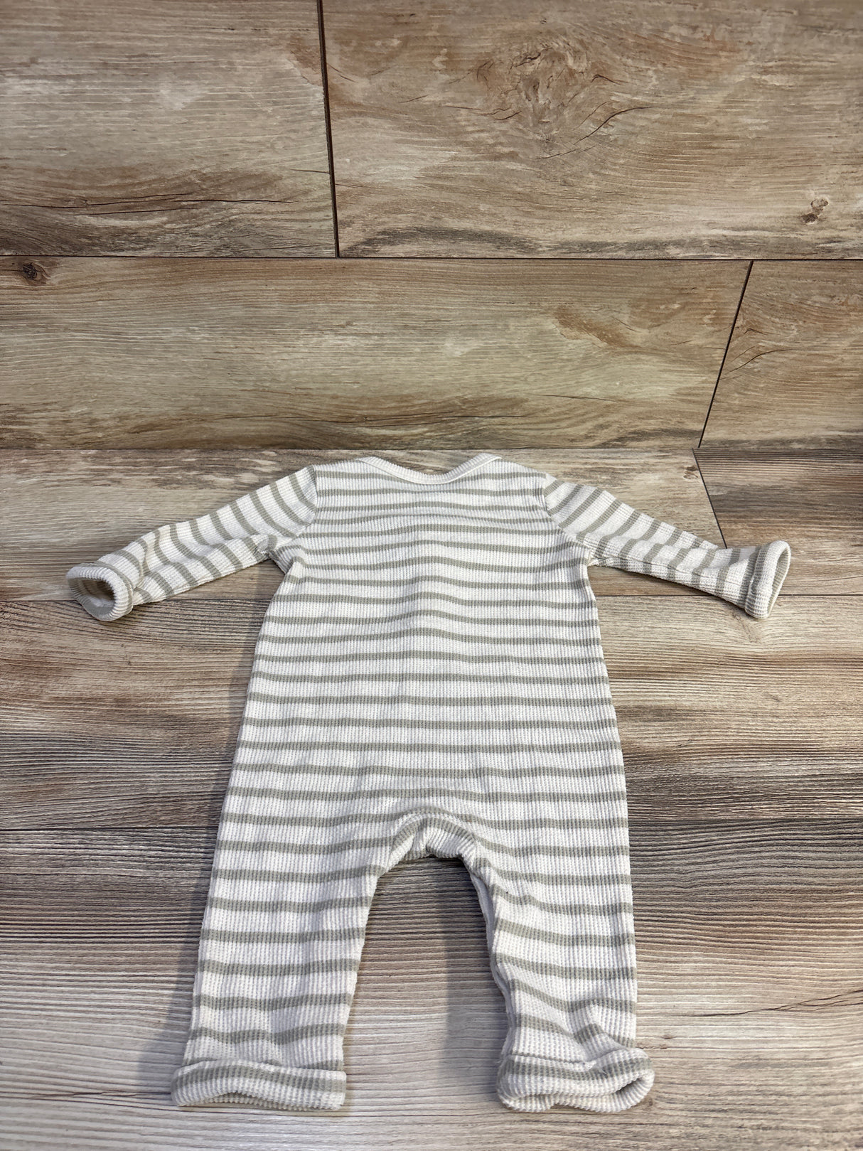 Cat & Jack Waffle Knit Henley Coverall Beige sz 3-6m