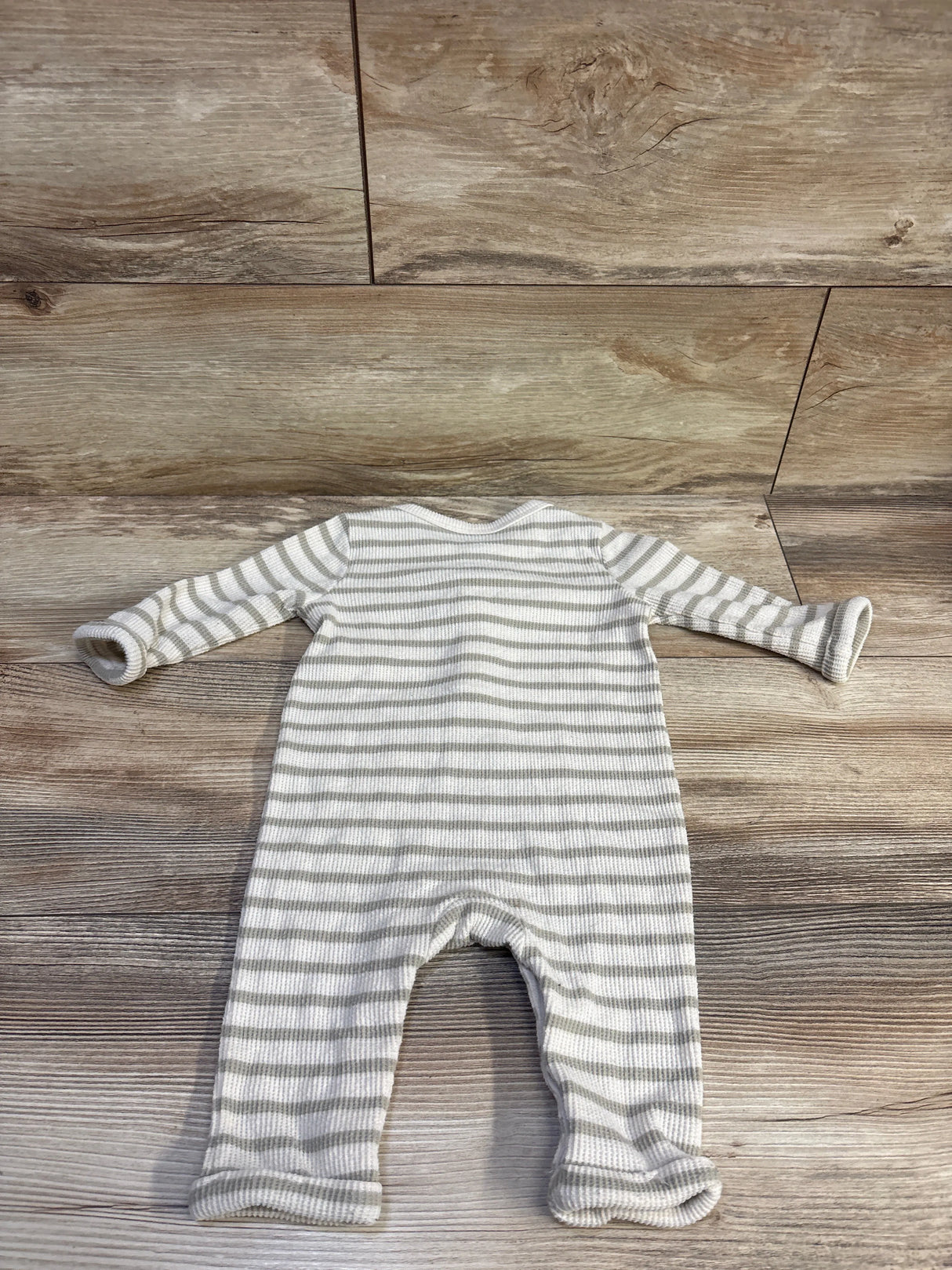 Cat & Jack Waffle Knit Henley Coverall Beige sz 3-6m