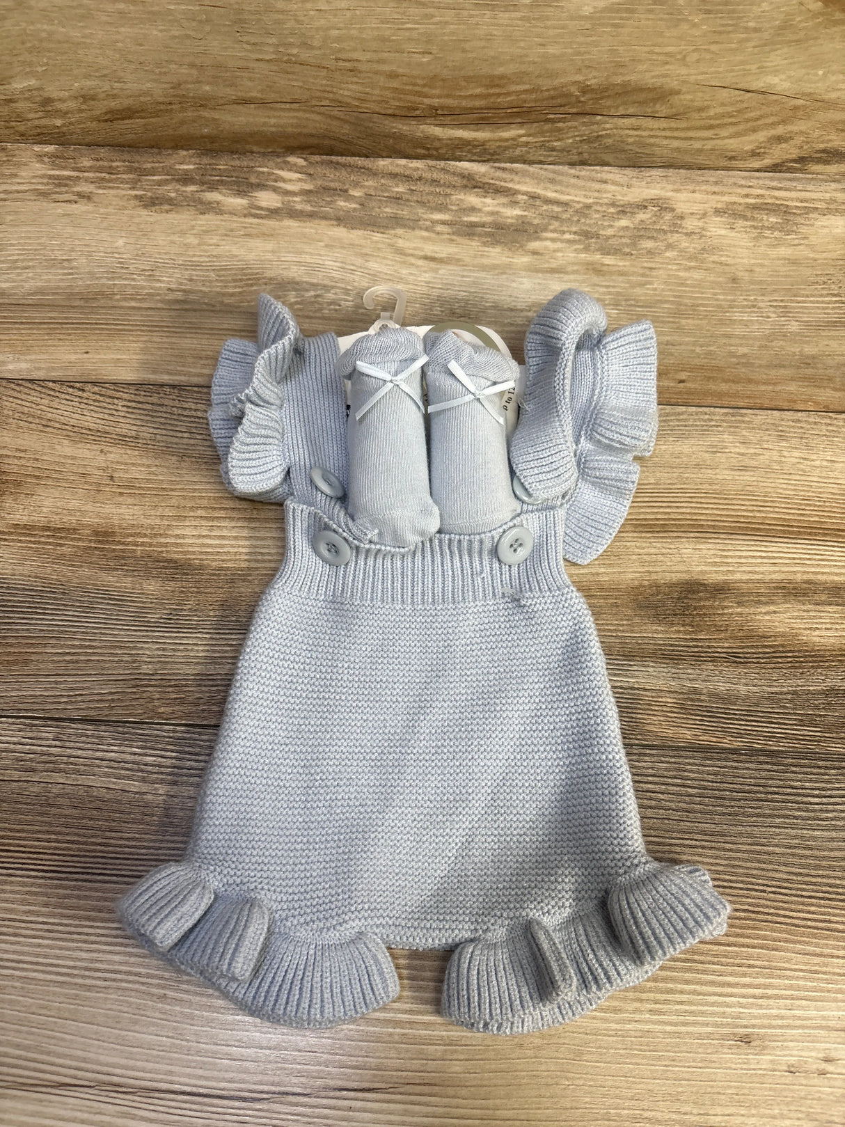 NEW So 'Dorable 2pc Knit Romper & Booties Set Blue sz 0-12m