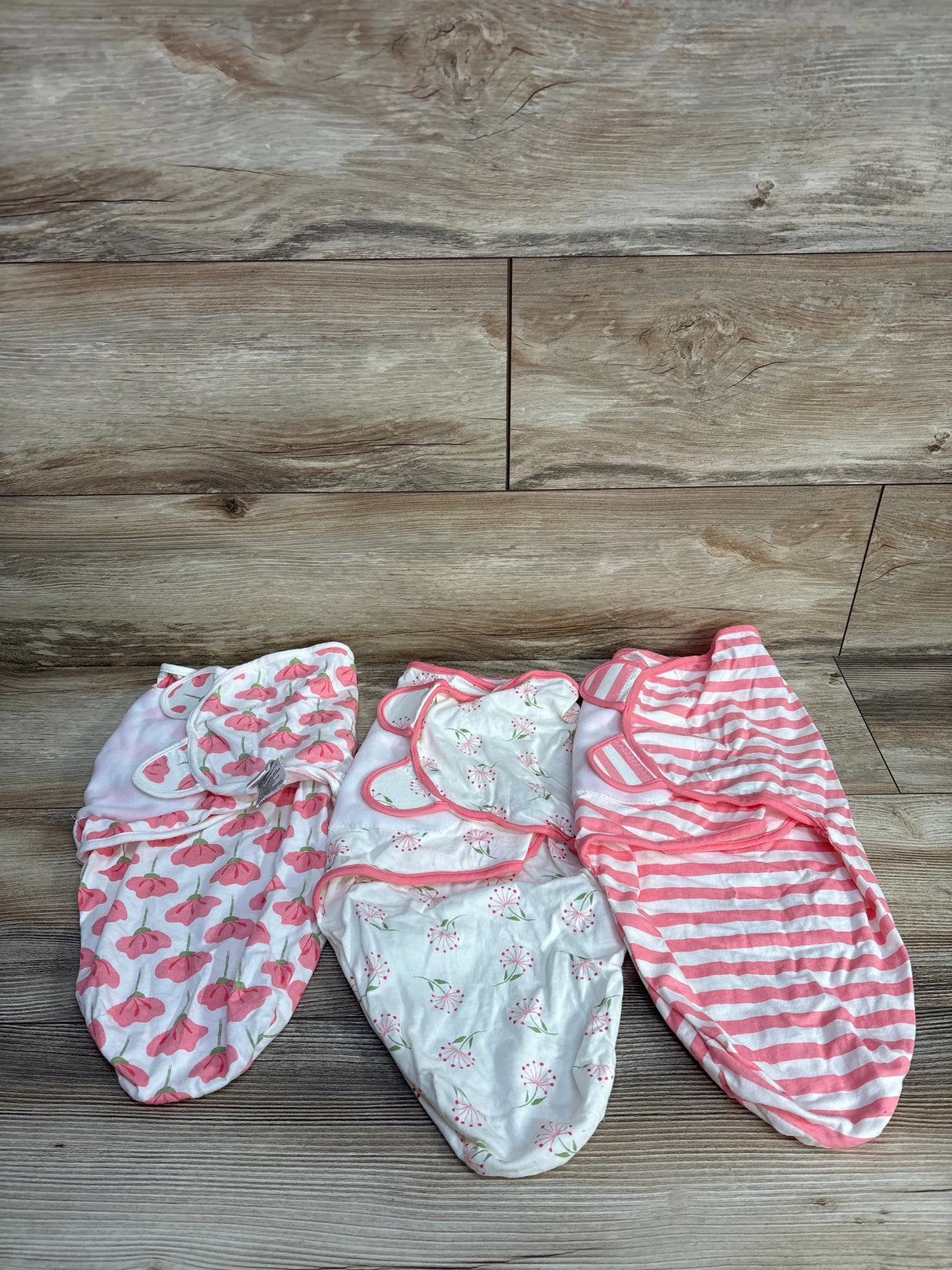 Touched by Nature Organic Swaddle 3pk Wraps in Tulip sz 0-3m