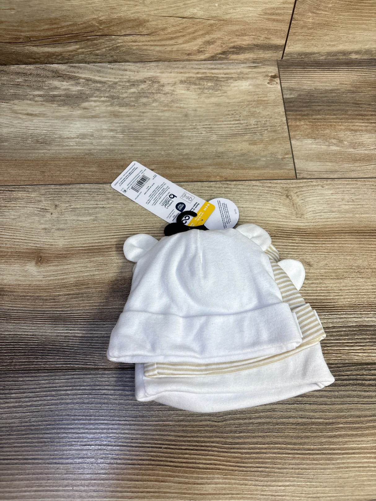 NEW Gerber 3pk Caps White sz 0-6m