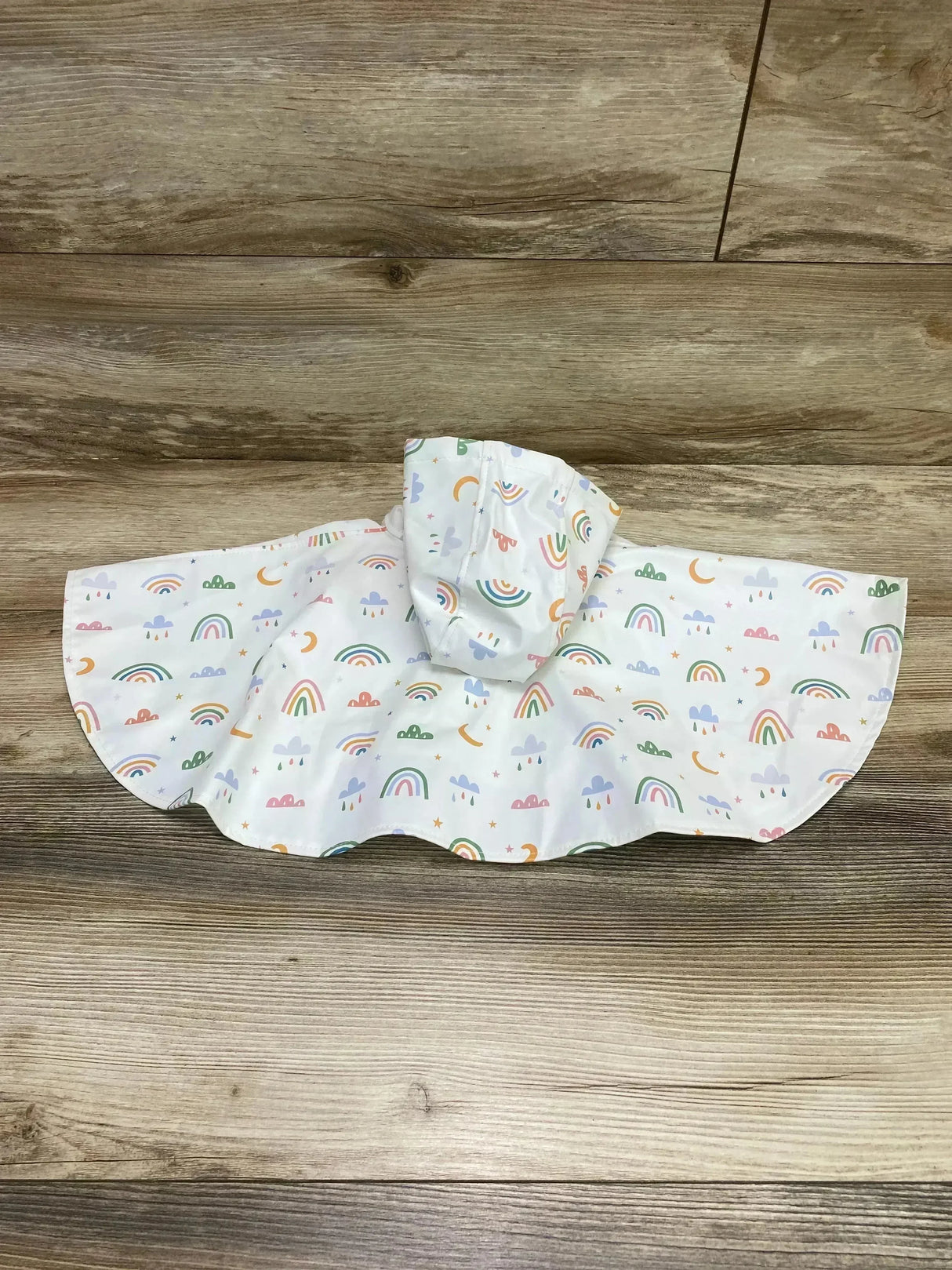 NEW Freddi & Eddie Rainbow Rain Poncho White sz 6-12m - Me n Mommy To Be