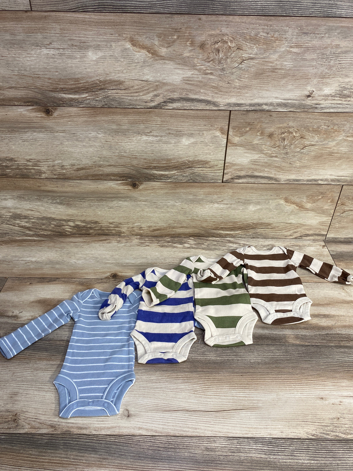 Carter's 4pk Striped Bodysuit Set Beige sz Preemie