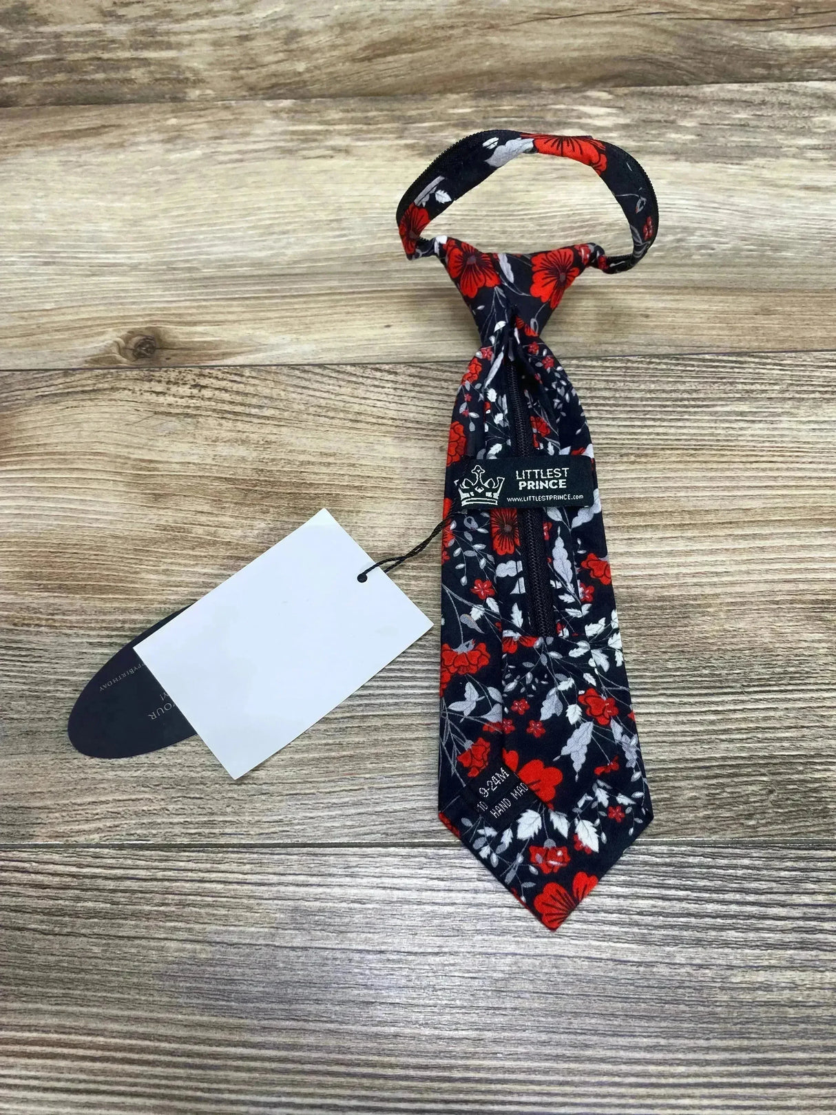 NEW Littlest Prince Floral Print Tie Black Sz 9-24m - Me n Mommy To Be