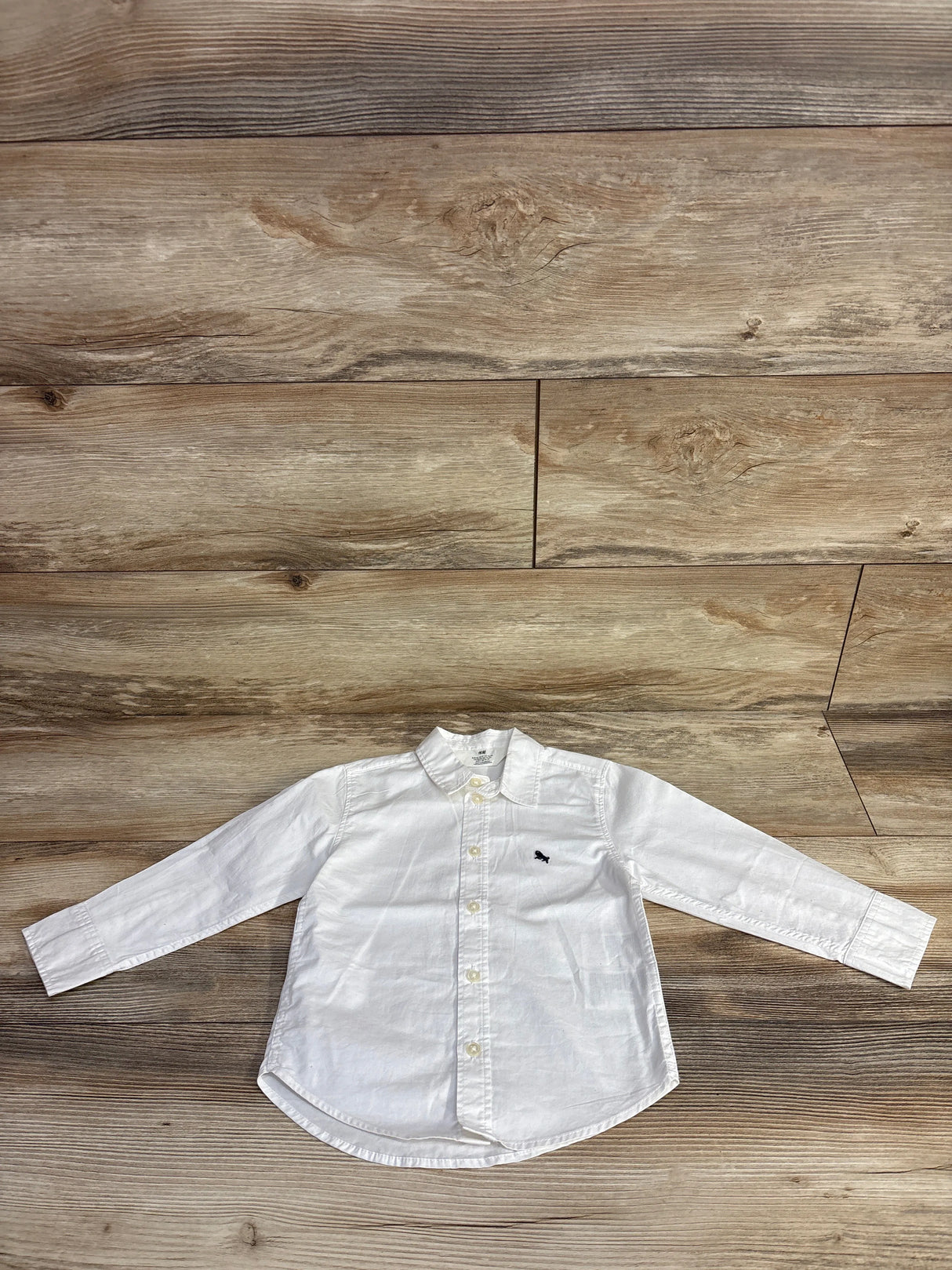 H&M Button Up Dress Shirt White sz 2T