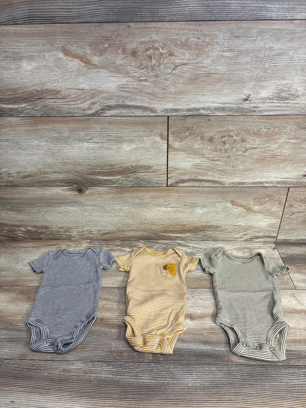 Carter's 3pk Striped Bodysuit Set Yellow sz Newborn