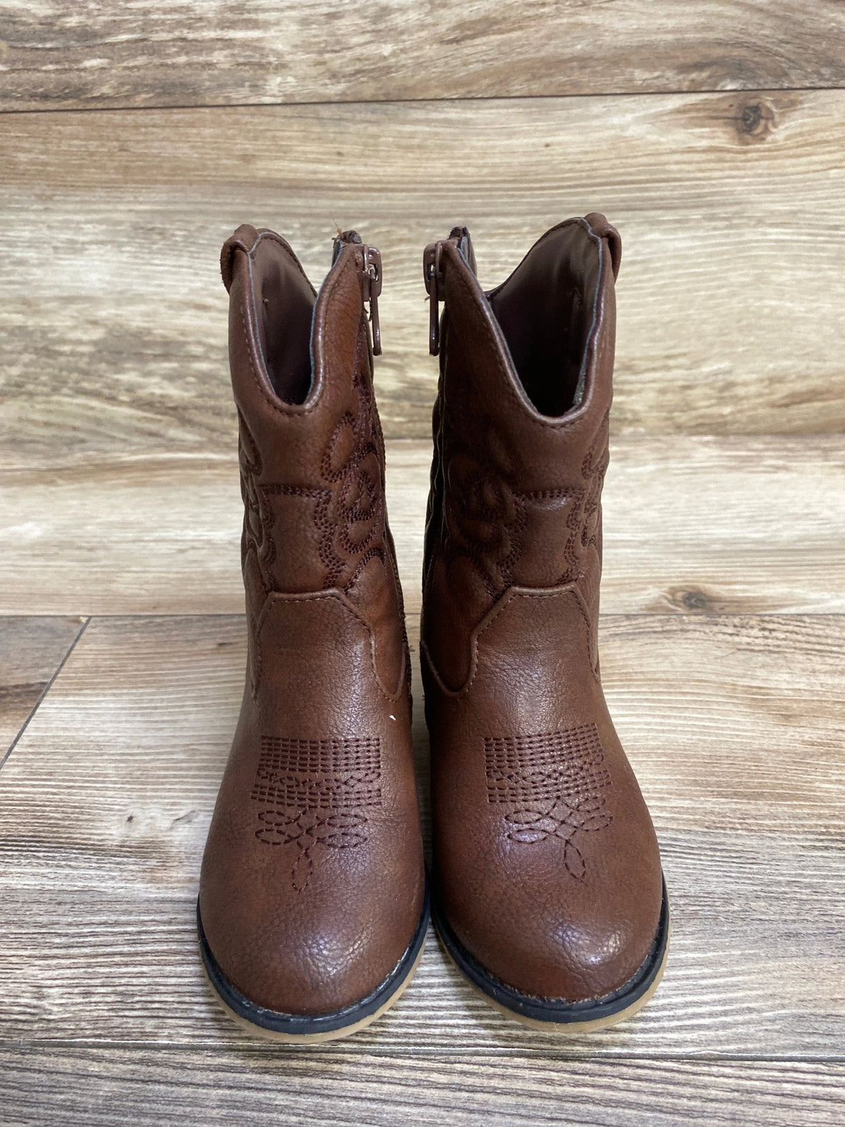 Cat & Jack Memphis Zipper Western Boots Brown sz 7c