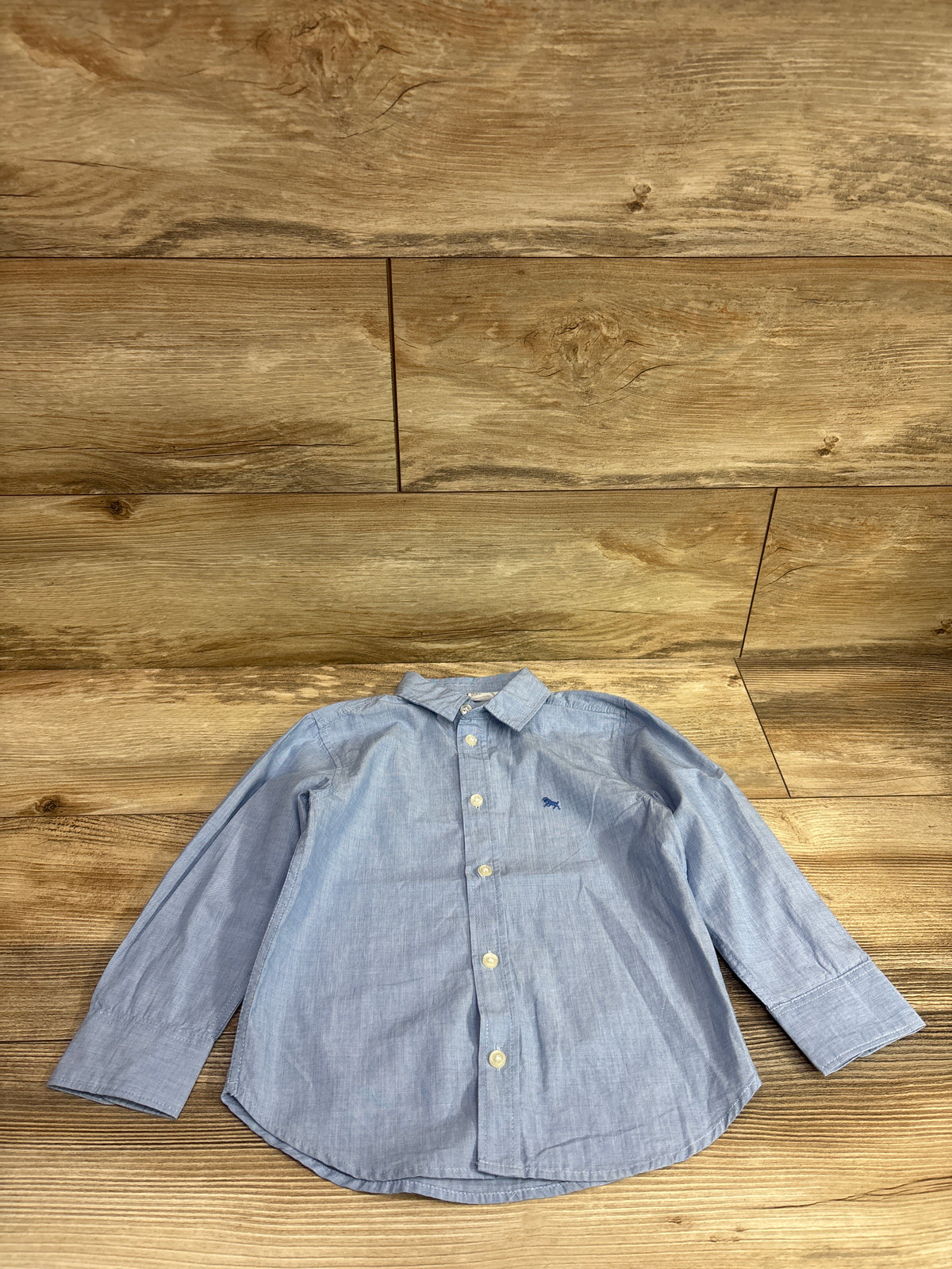 H&M Long Sleeve Button-Up Shirt Blue sz 3T