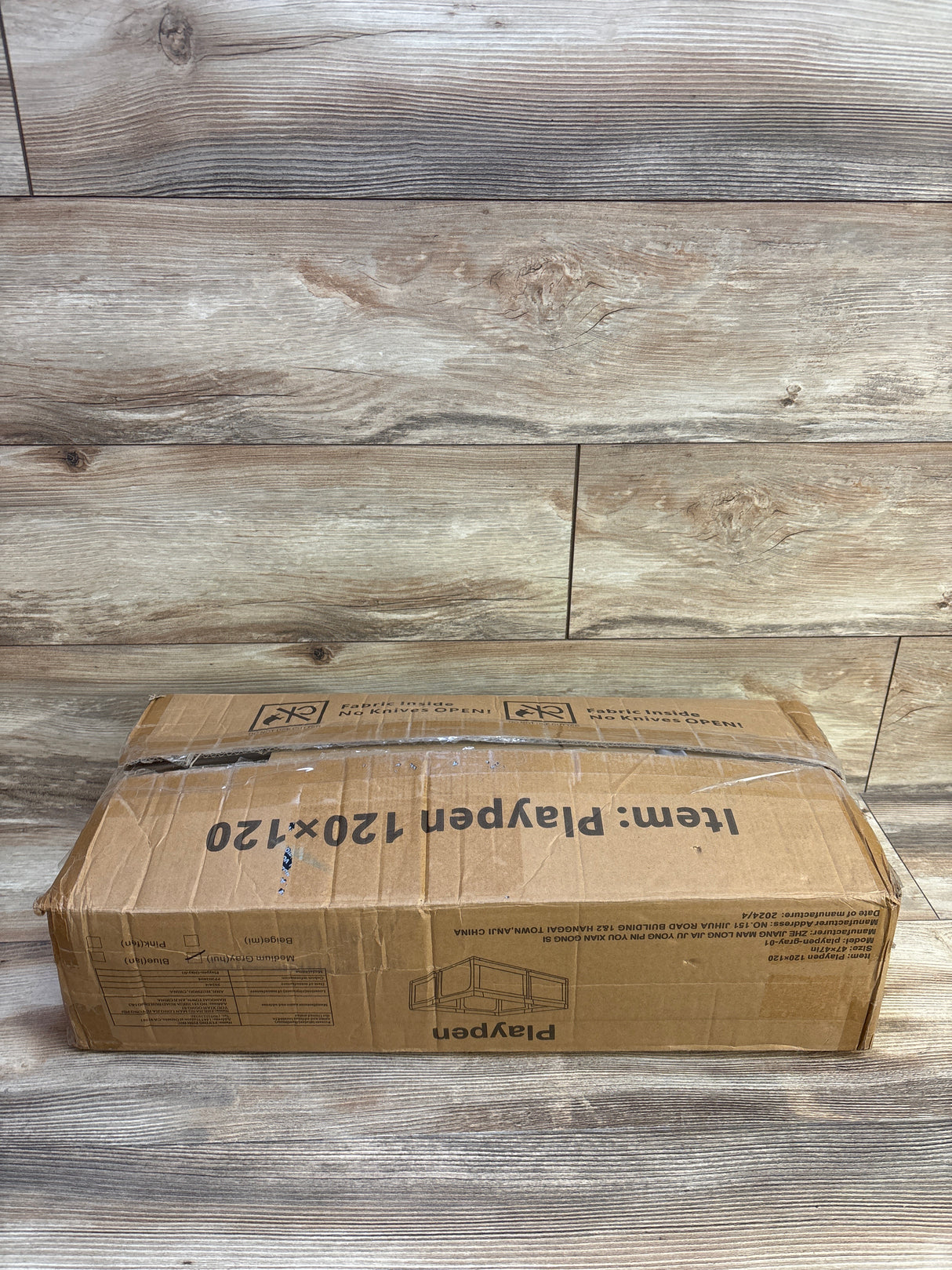 NEW Flying Fish Inc. Baby Playpen, Grey 47x47in